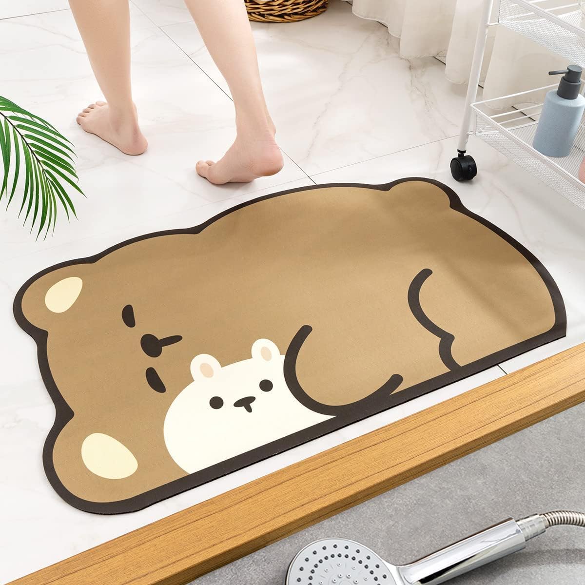 Cute Animal Bath Rug - Super Absorbent & Quick Dry Bathroom Mat, Non-Slip Soft Floor Mat for Bathroom & Kitchen, 15.7