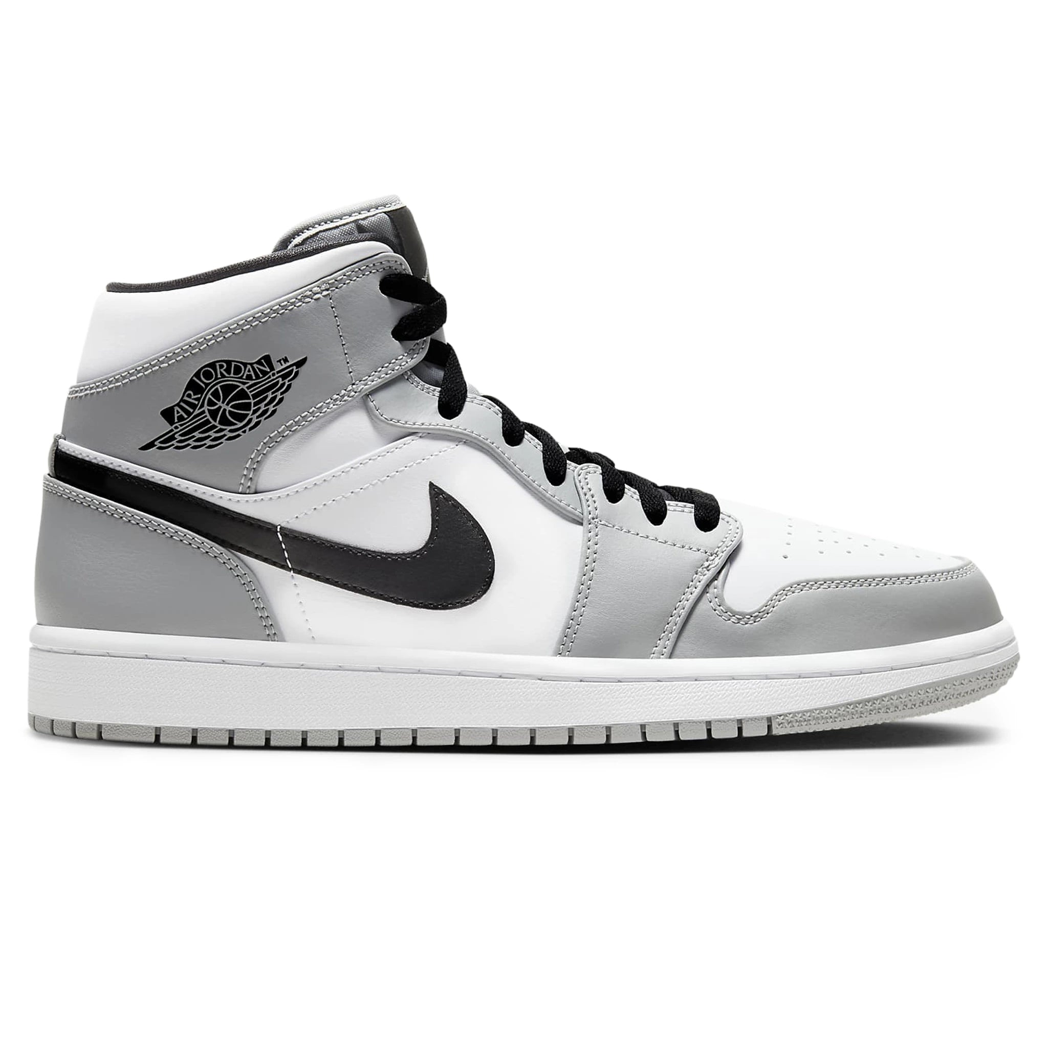 Air Jordan 1 Mid Light Smoke Grey - Men's Basketball Shoes for Casual Wear & Street Style | Perfect for Sneakerheads & Everyday Fashion