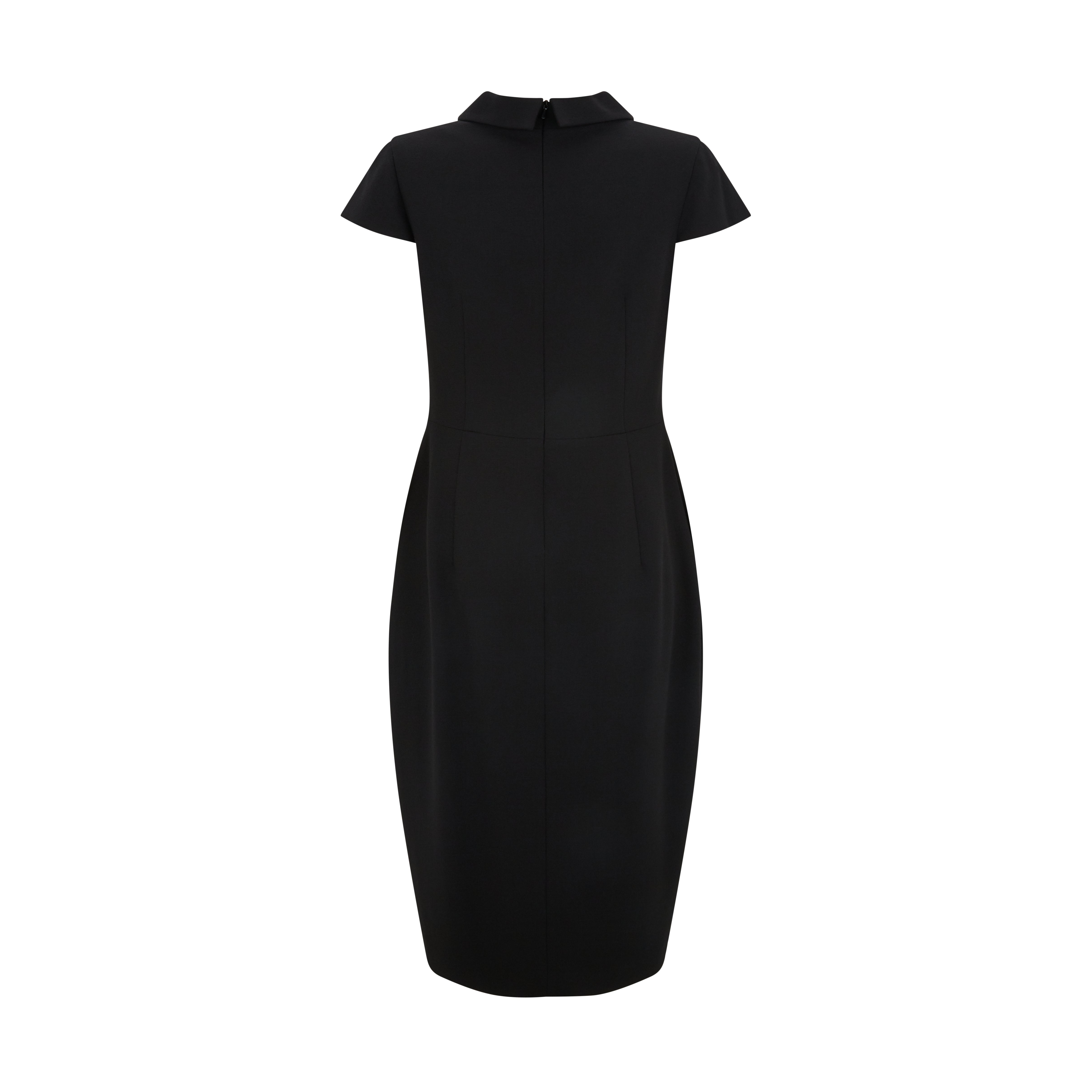 Lucia Tailored Wool Crepe Collar Dress for Women - Elegant Office & Party Wear | Winter Business Formal & Cocktail Attire