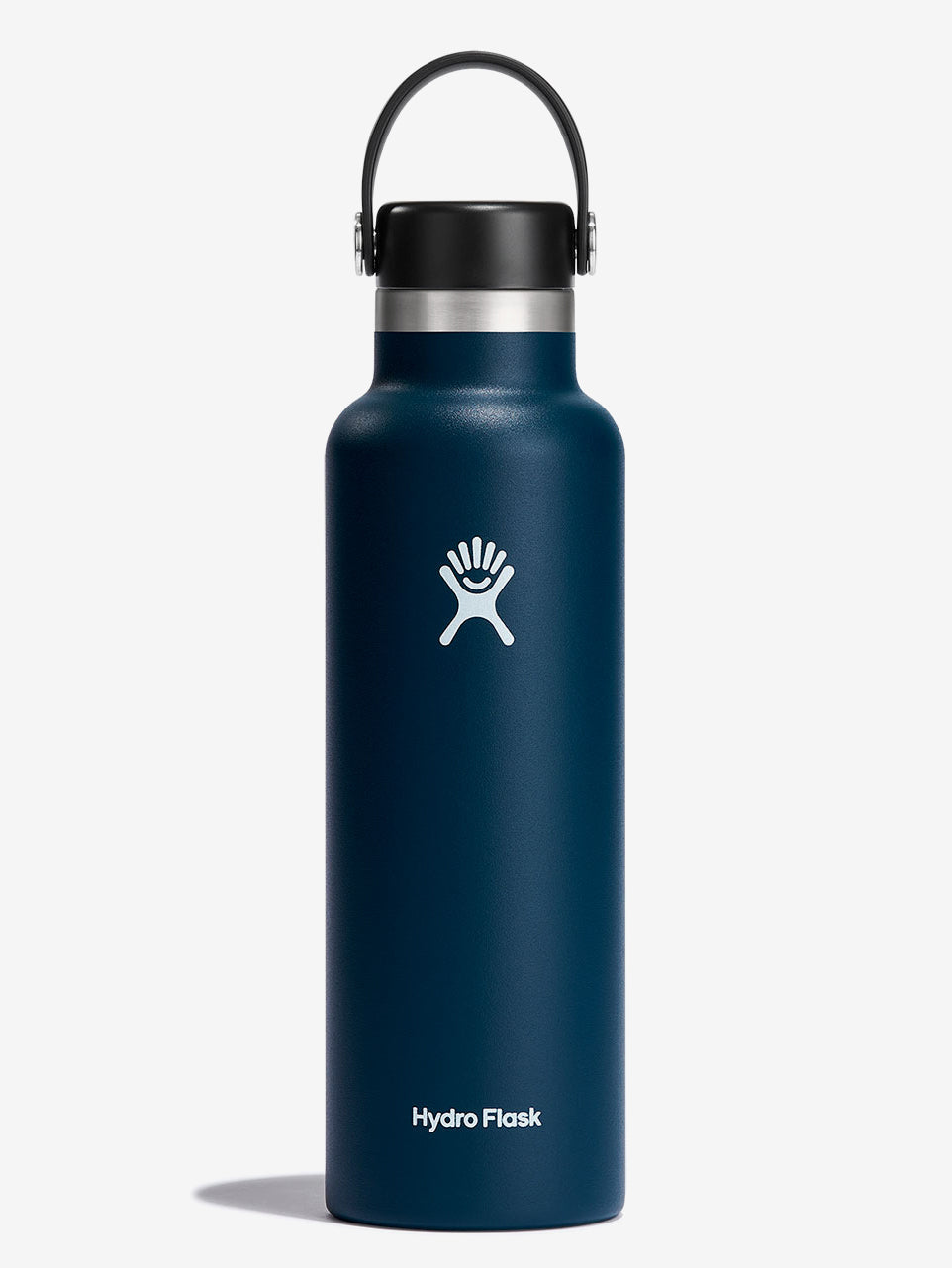 Hydro Flask 621ml (21oz) Standard Mouth Water Bottle with Flex Cap - Insulated Stainless Steel Vacuum Flask, Leakproof & Sweatproof, Keeps Drinks Cold 24Hrs/Hot 12Hrs - Perfect for Hiking, Gym & Outdoor Activities (Indigo Blue)