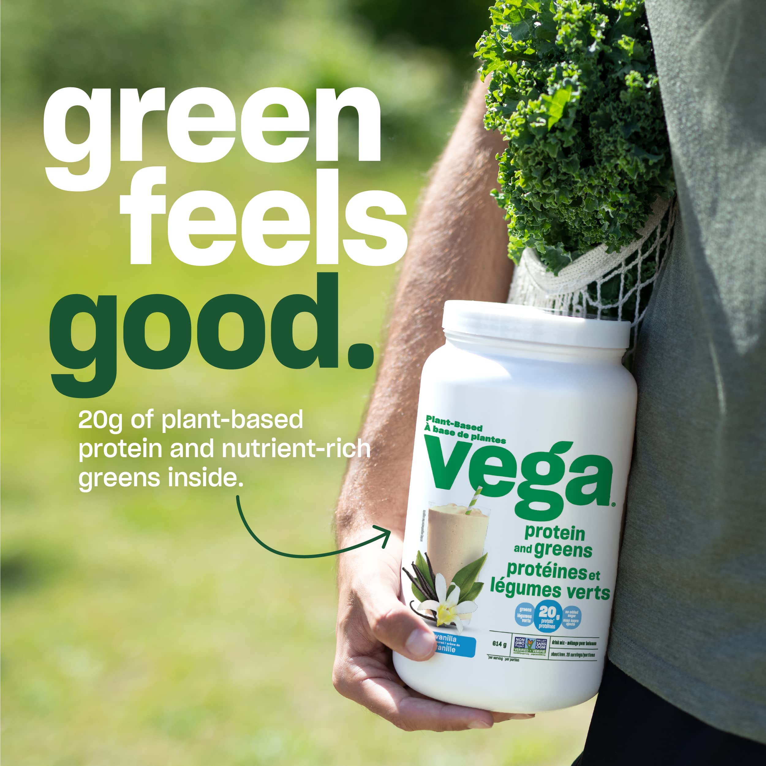 Vega Salted Caramel Plant-Based Protein Powder with Greens - 17 Servings, 510g | Vegan, Non-GMO Pea Protein for Men & Women | Post-Workout Recovery, Meal Replacement & Healthy Lifestyle Support (Packaging May Vary)