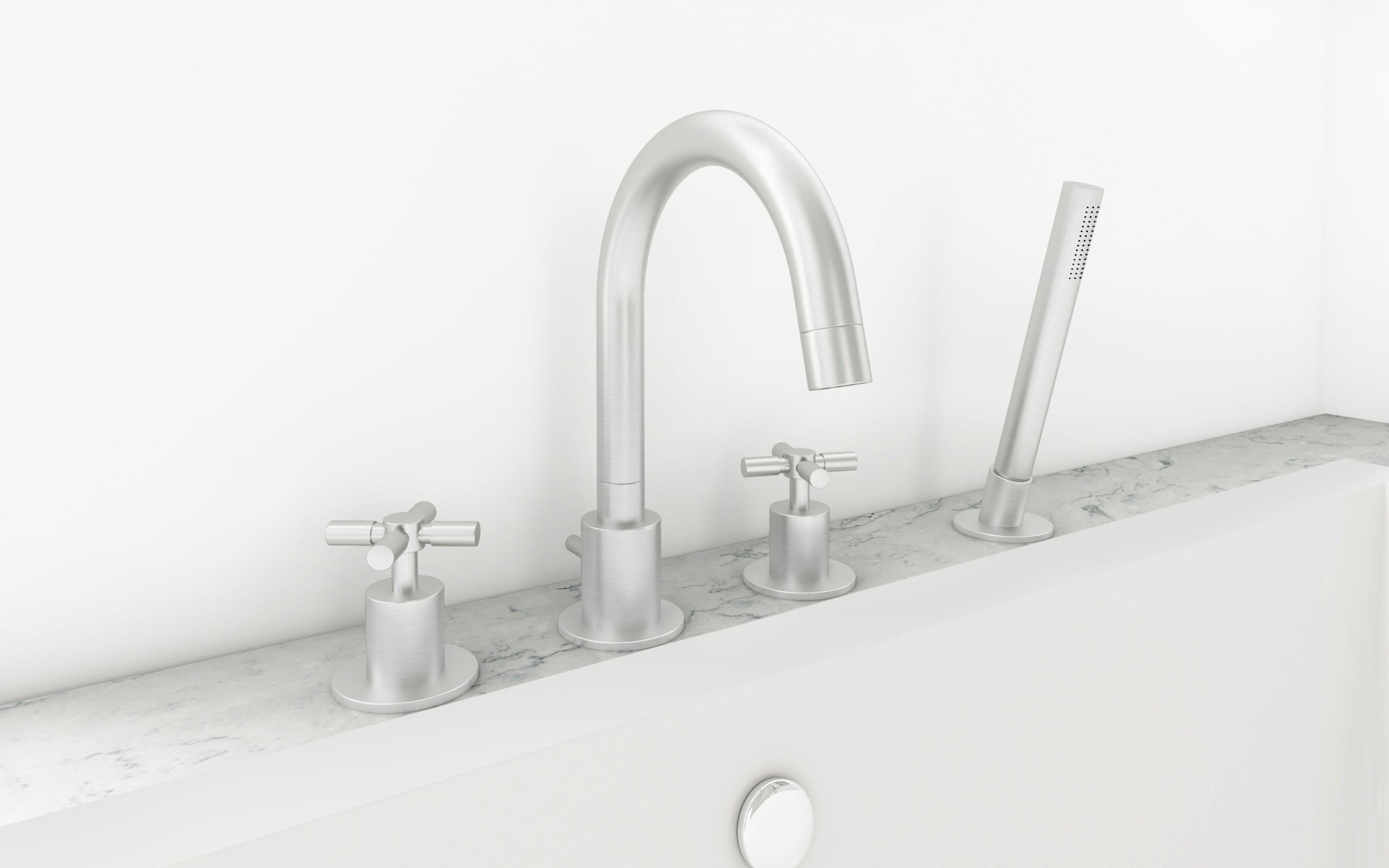 Ancona Prima 4 Color Series Brushed Nickel Bathroom Tub Faucet - Perfect for Modern Bathroom Renovations & Spa-Like Shower Experiences