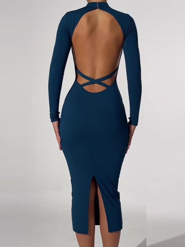 ZASUWA Women's Sexy Backless Cross Back Bodycon Dress for Night Out, Party, and Date Night