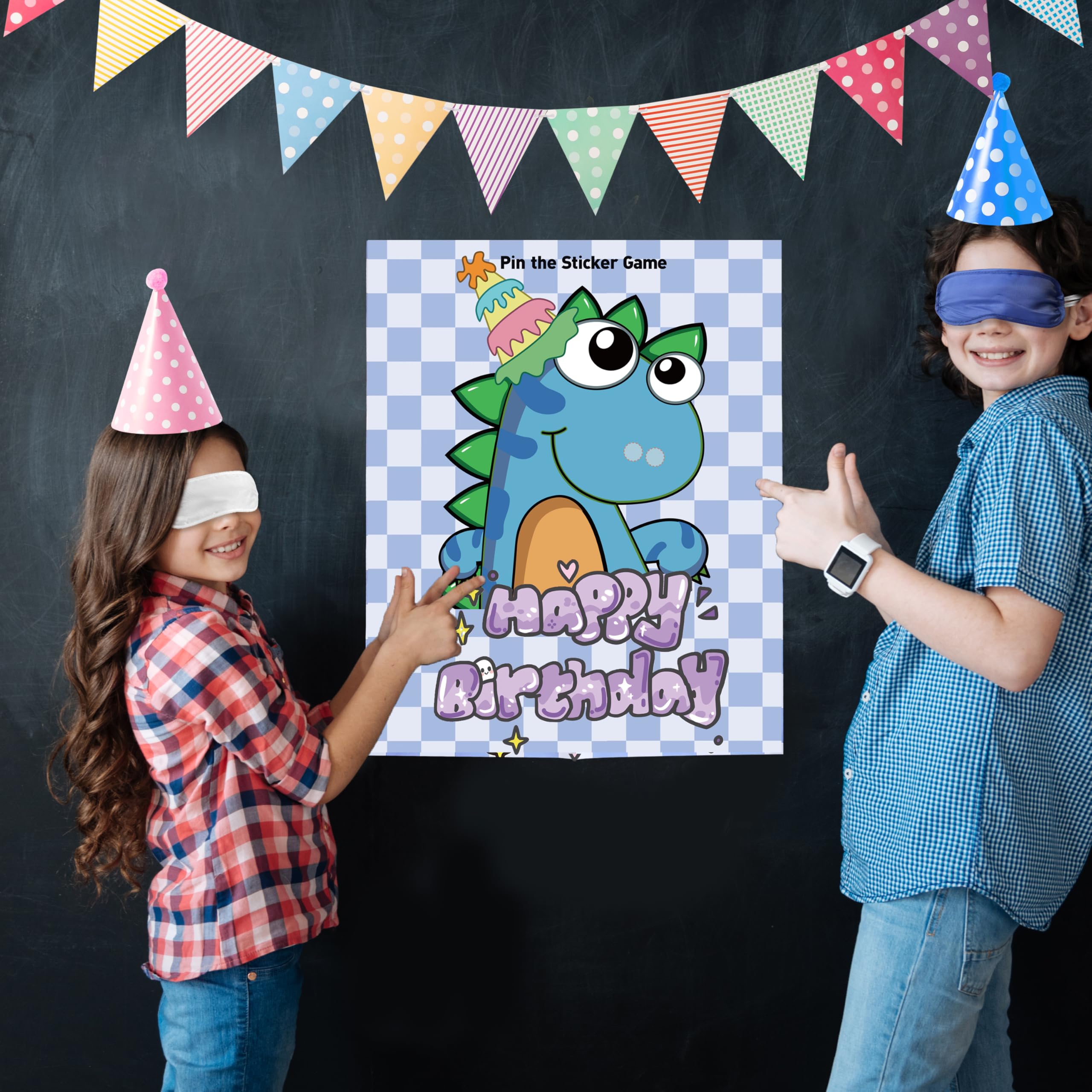 Blue Cartoon Theme Birthday Party Decorations & Games for Kids - Pin The Nose Game for Boys & Girls - Fun Party Supplies & Favors - Perfect for Kids' Birthday Parties, Classroom Activities & Family Gatherings