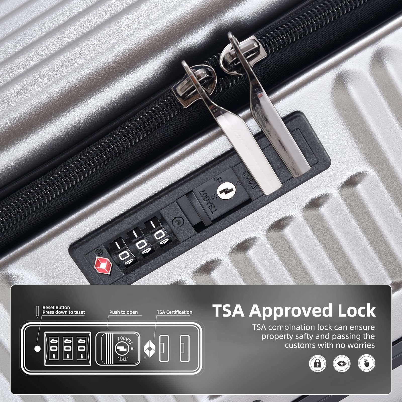 2-Piece 20/29 Inch Lightweight Aluminum Hardshell ABS+PC Luggage Set with TSA Lock, 360° Spinner Wheels & Adjustable Handle - Dark Gray Suitcase for Business Travel, Family Vacations & International Trips