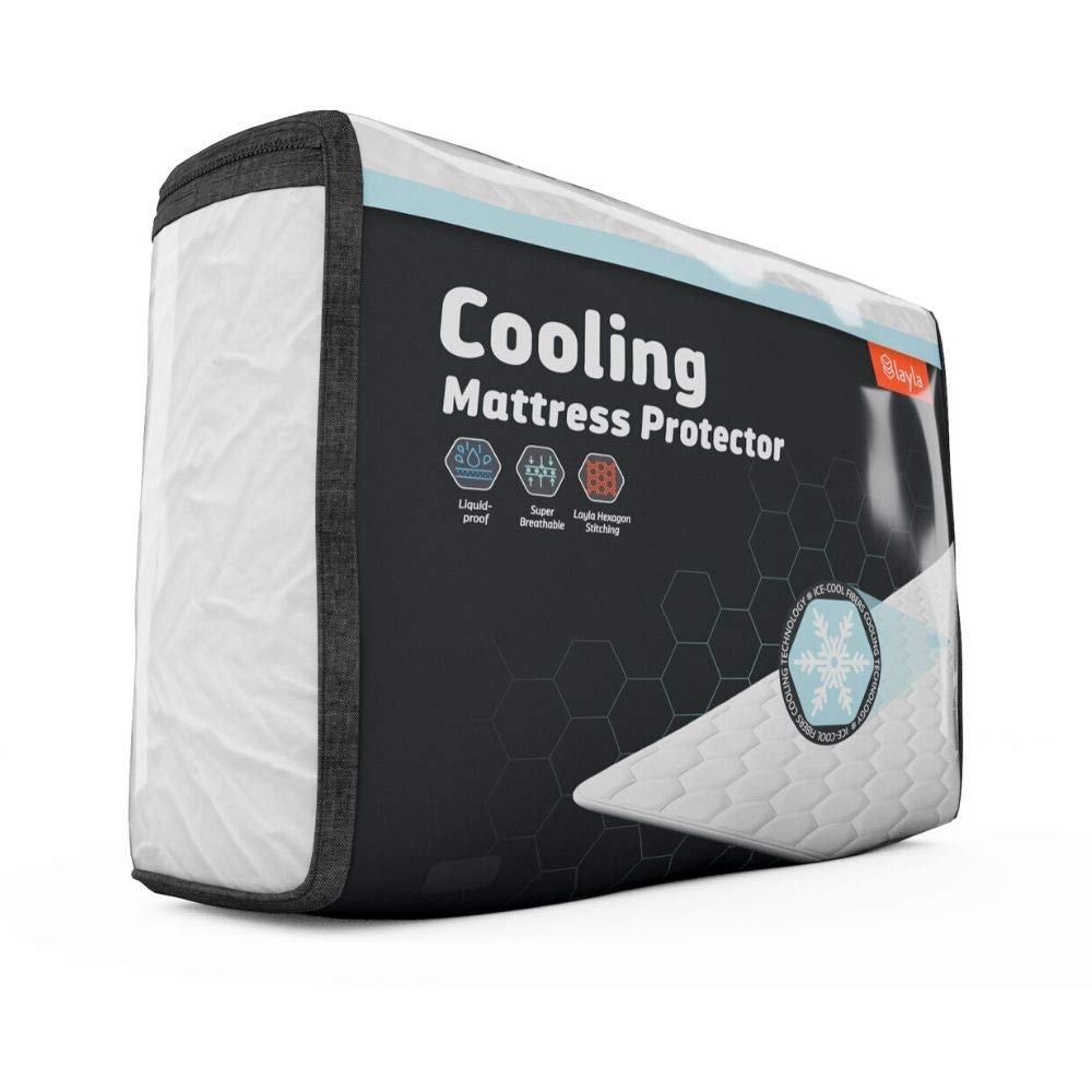 Layla Waterproof Mattress Protector - Breathable Cooling King Size Mattress Pad for Hot Sleepers | Hypoallergenic Bed Encasement with Liquid Protection | Perfect for Allergy Sufferers & Temperature Regulation