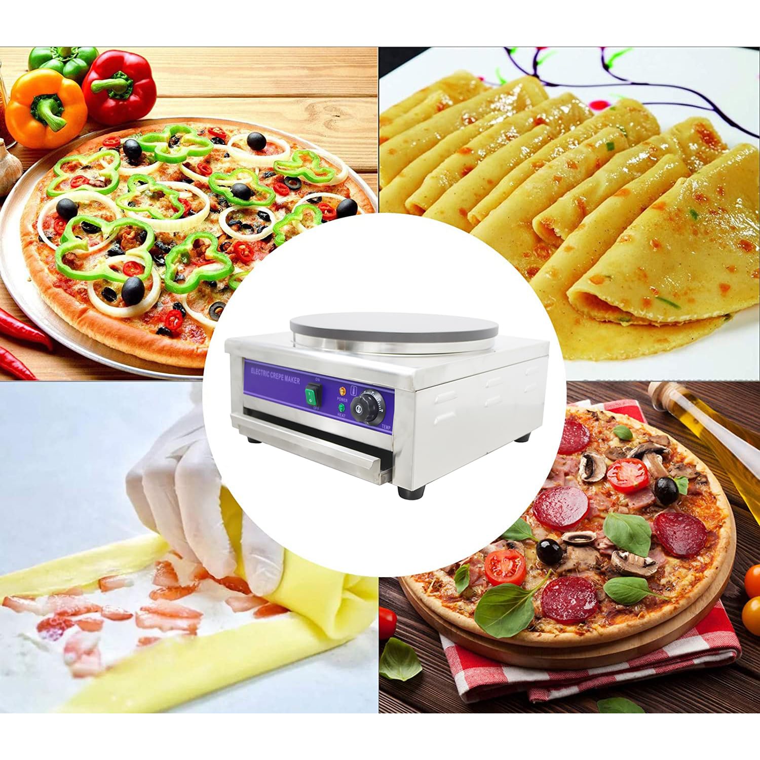 INTBUYING Commercial Electric Crepe Maker - 16