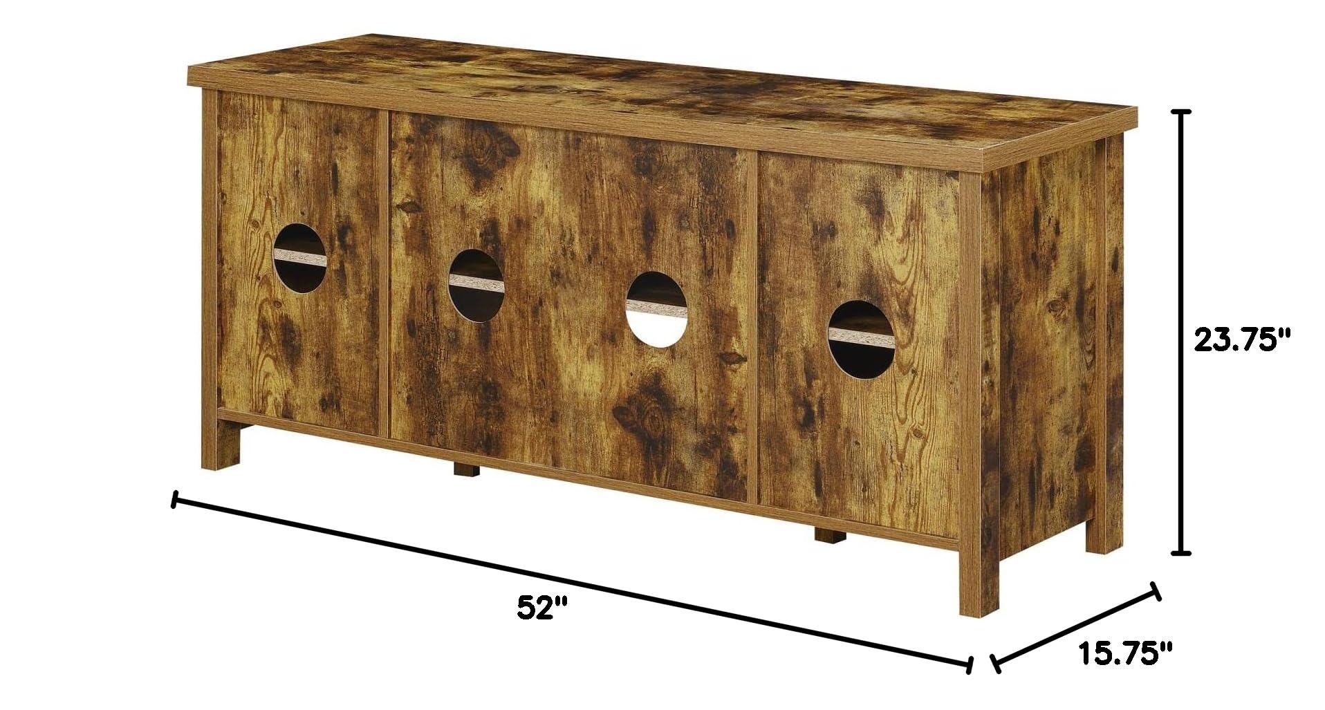 Blake Barn Door TV Stand with Shelves & Sliding Cabinets for 60 Inch TVs - Rustic Barnwood Entertainment Center for Living Room, Bedroom, Home Theater