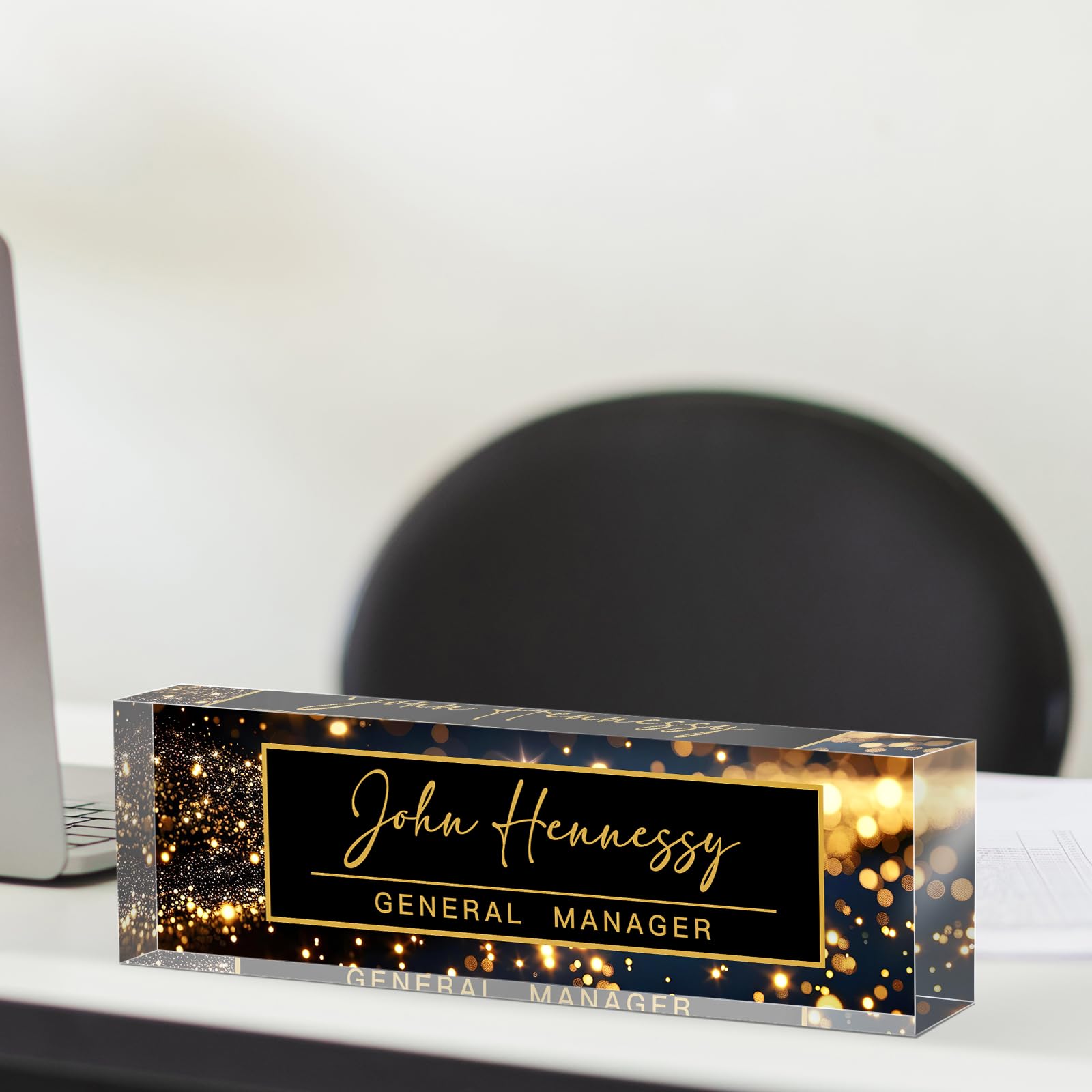 Personalized Acrylic Desk Name Plate - Custom Office Decor for Women, Employee Appreciation Gifts for Boss, Nurse, Teacher, Manager - Perfect for Office Organization & Professional Workspace Decor