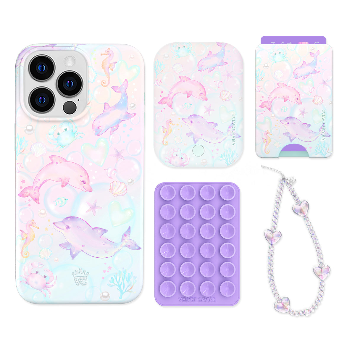 Aqua Angels iPhone Wallet Case with Card Holder - Slim Protective Cover for iPhone 13/14/15 - Perfect for Everyday Use, Travel & Shopping