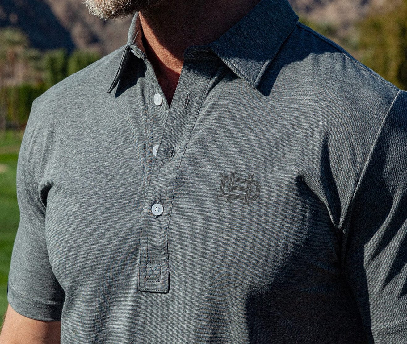 Houston Dynamo Performance Range Polo Shirt - HD Heather Gray - Men's Athletic Fit Soccer Jersey for Training & Casual Wear