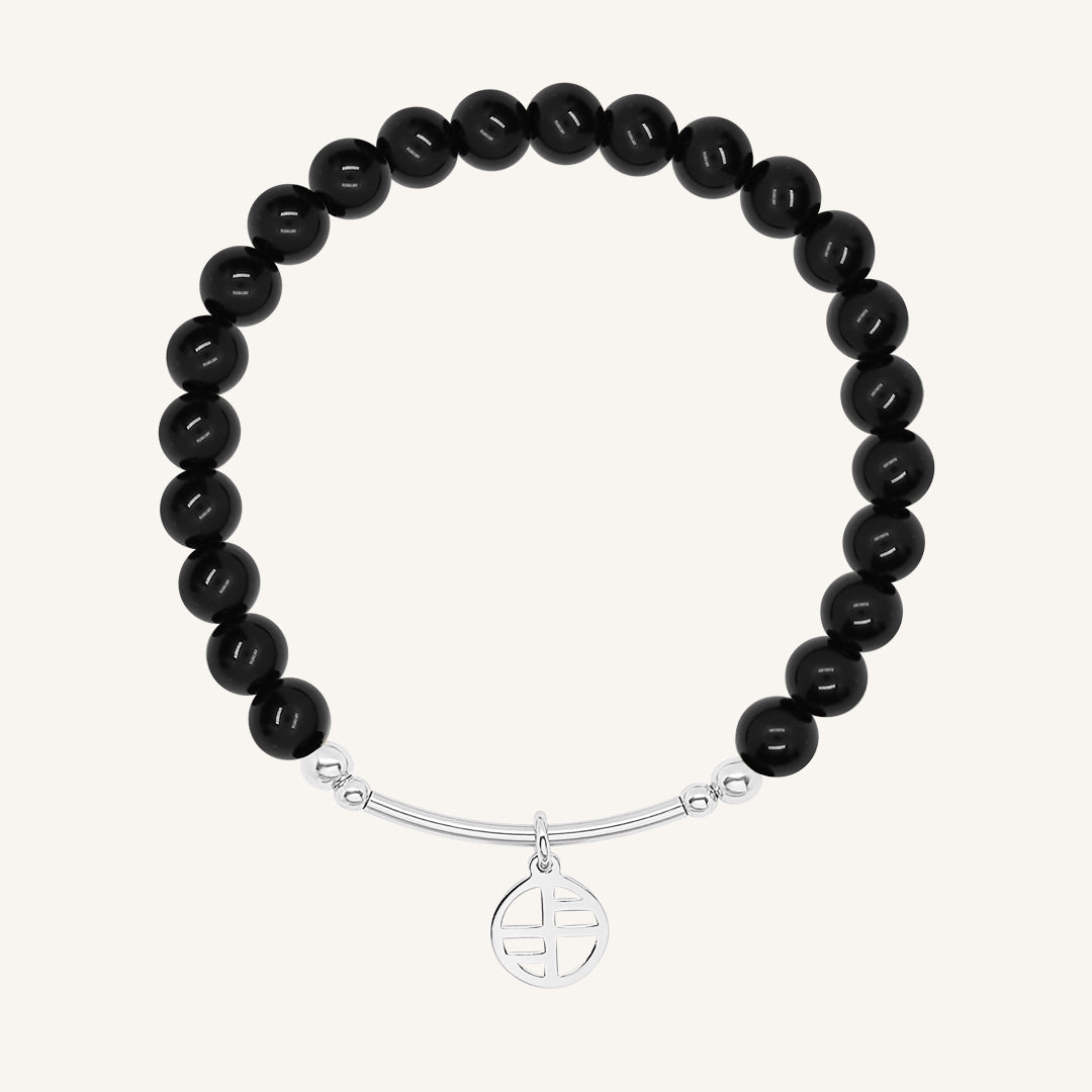 Black Agate Charm Bracelet - Stone of Strength & Protection | Spiritual Jewelry for Meditation, Energy Healing & Everyday Wear