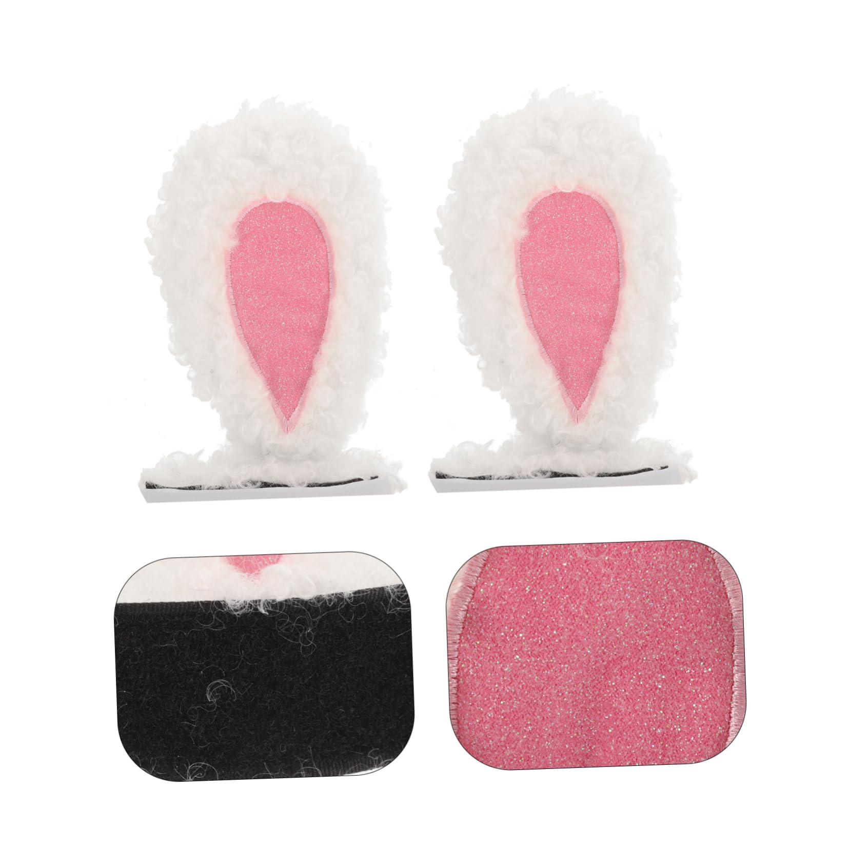 NAMOARLY 1 Pair White Artificial Wool Ski Helmet Decoration Accessories - Perfect for Electric Cars, Snowboarding, and Winter Sports Gear Customization