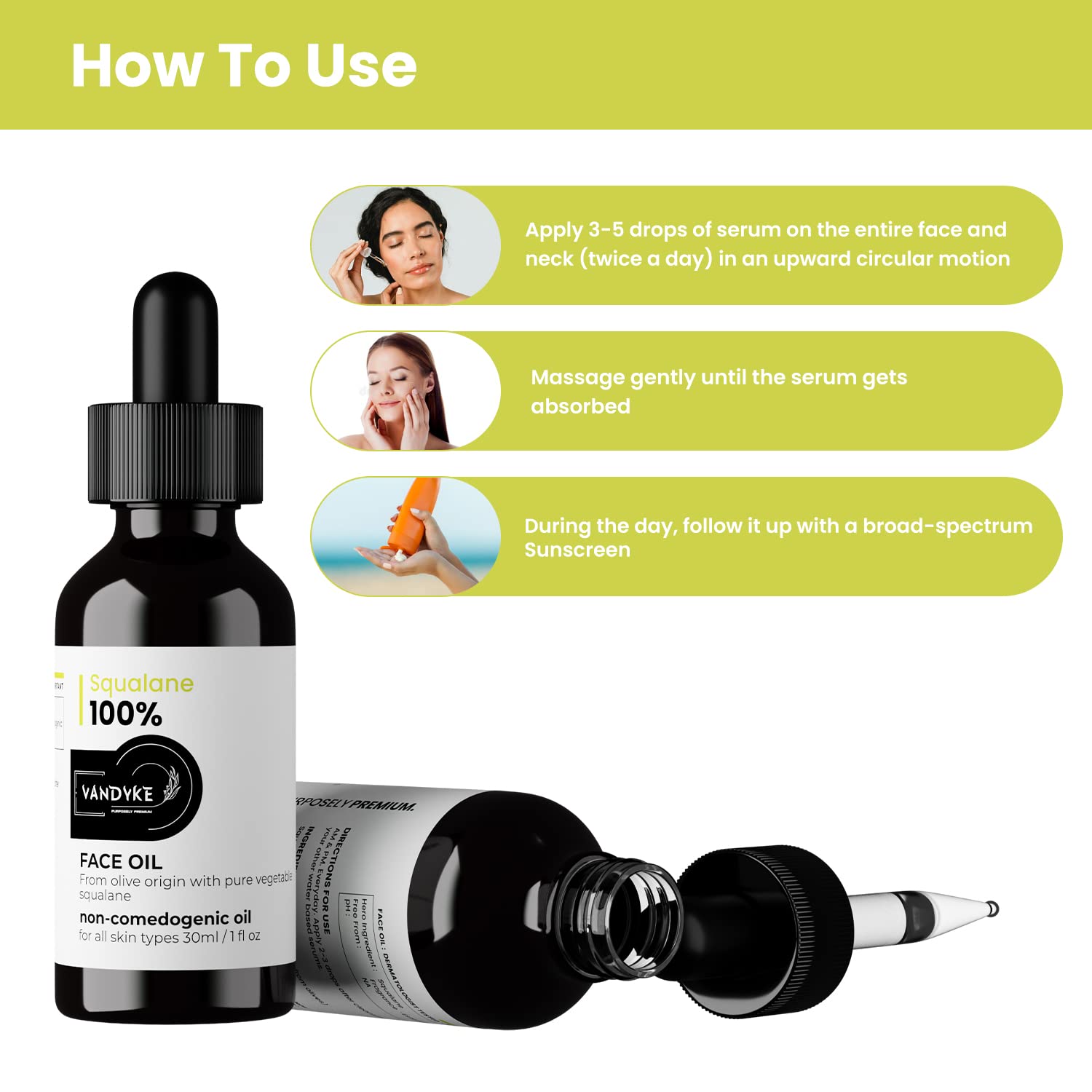 100% Plant-Derived Squalane Face Oil for Hydration & Anti-Aging | Ultra Lightweight Moisturizer to Reduce Fine Lines & Wrinkles | 30ml Bottle | Perfect for Dry Skin, Sensitive Skin Care & Nighttime Routine