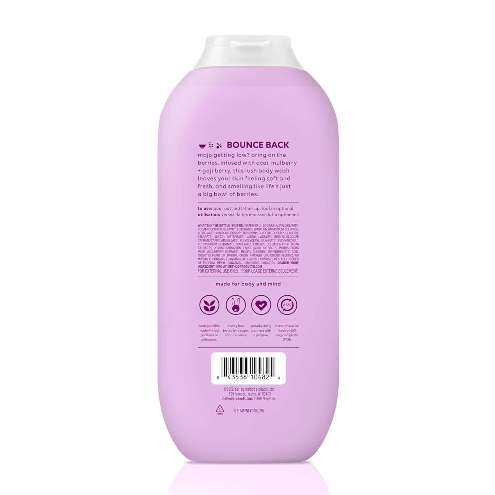 Method Pure Peace & Berry Balance Body Wash - Hydrating & Refreshing for Daily Shower & Bath | Vegan & Cruelty-Free