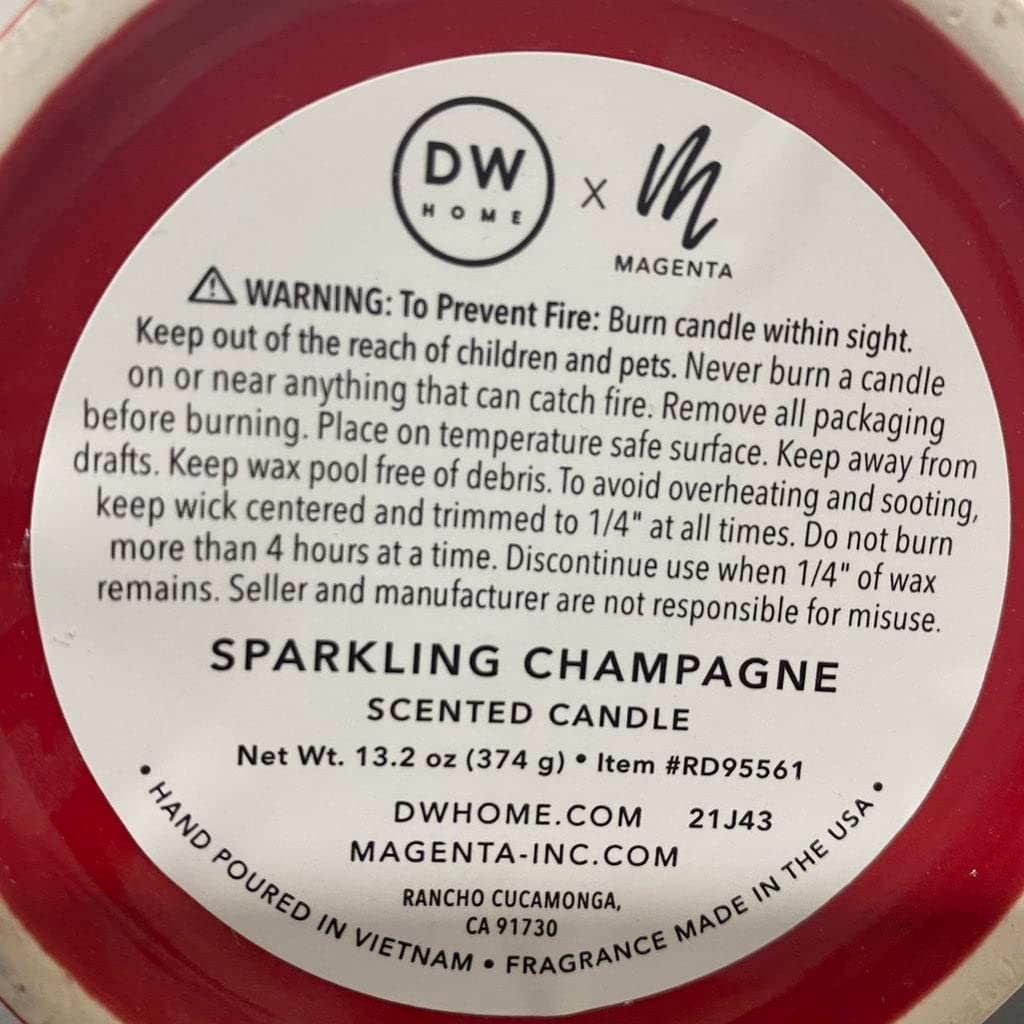 Rae Dunn XOXO Ceramic Scented Candle with Red Heart Topper - Sparkling Champagne Fragrance - 9 oz (254g) Valentine's Day Gift for Couples - Romantic Home Decor for Bedroom, Bathroom & Date Nights