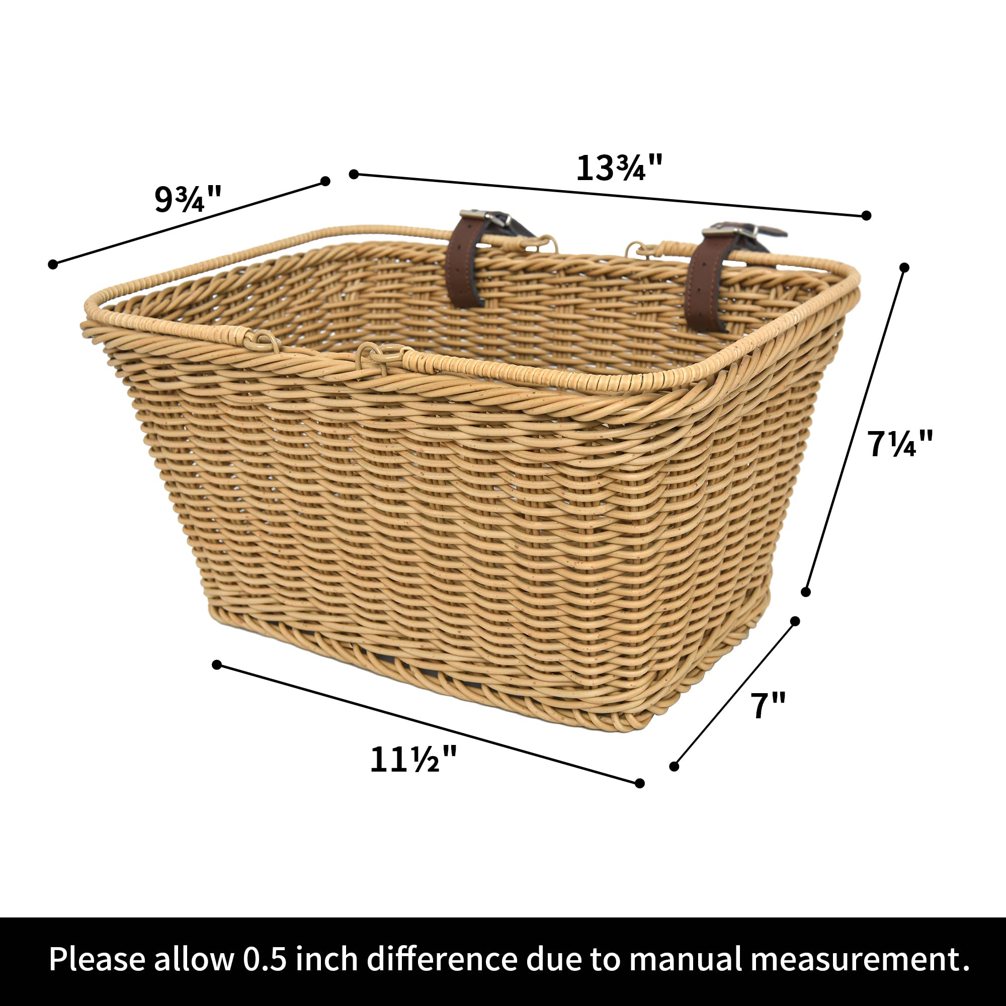 GRANNY SAYS Hand-Woven Wicker Bike Basket - Detachable Front Handlebar Bicycle Basket for Women & Men - Perfect for Groceries, Picnics & Farmers Market Shopping