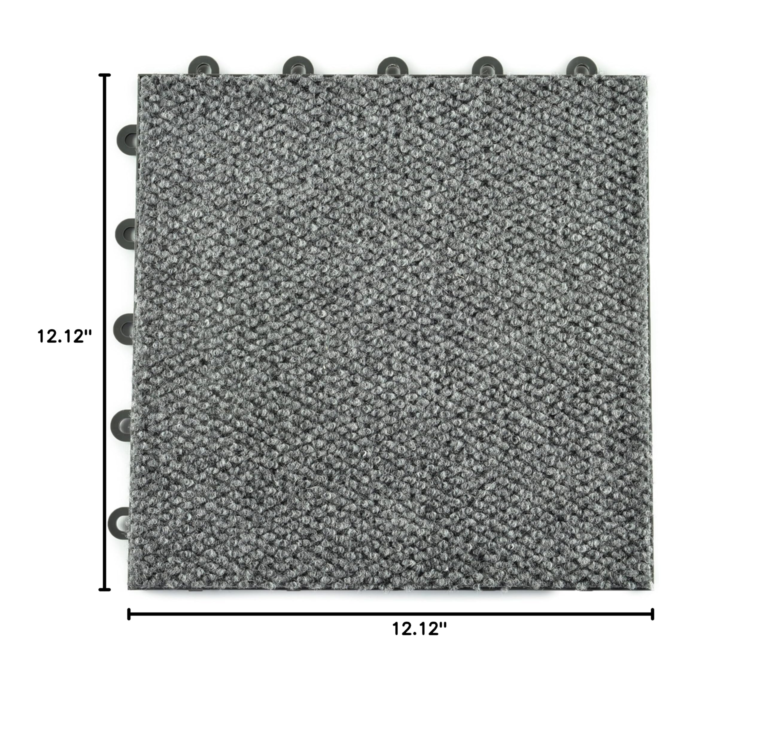 Greatmats Interlocking Carpet Tiles 1x1 Ft Modular Flooring - 20 Pack Gray Square Tiles for Home Gym, Office, Basement & Playroom Flooring