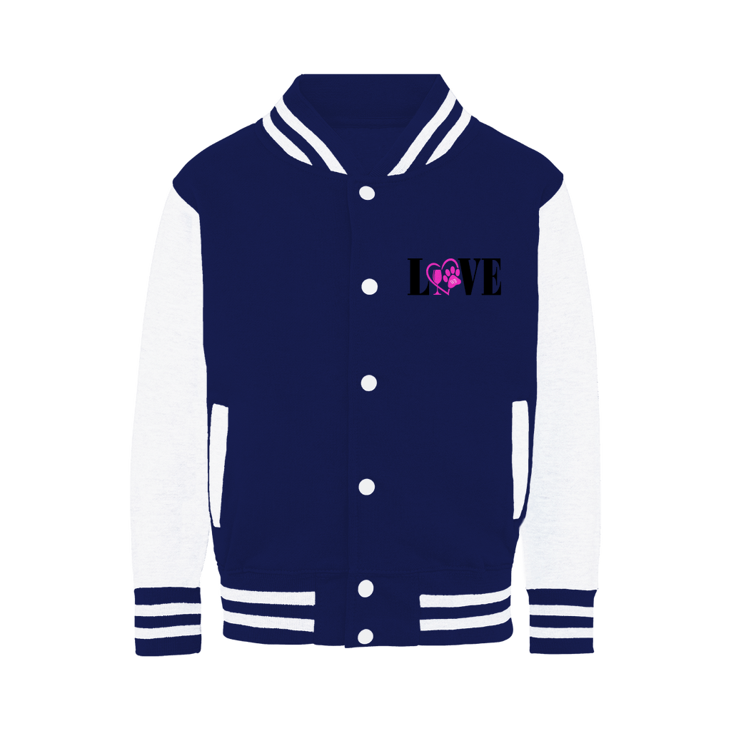 Love Paw Varsity Jacket for Women - Stylish Embroidered Letterman Jacket | Perfect for Casual Outfits, Date Nights & Dog Lovers Fashion