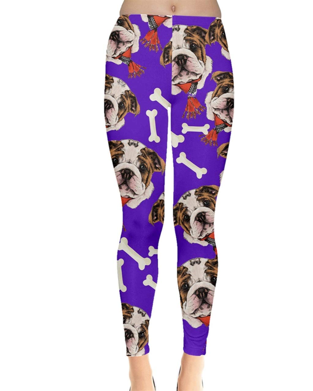 CowCow Women's Unique Animal Print Stretch Leggings - Zebra, Bulldog & Birds Silhouette Pattern Tights (XS-5XL) | Fashionable & Comfortable for Yoga, Workout & Casual Wear