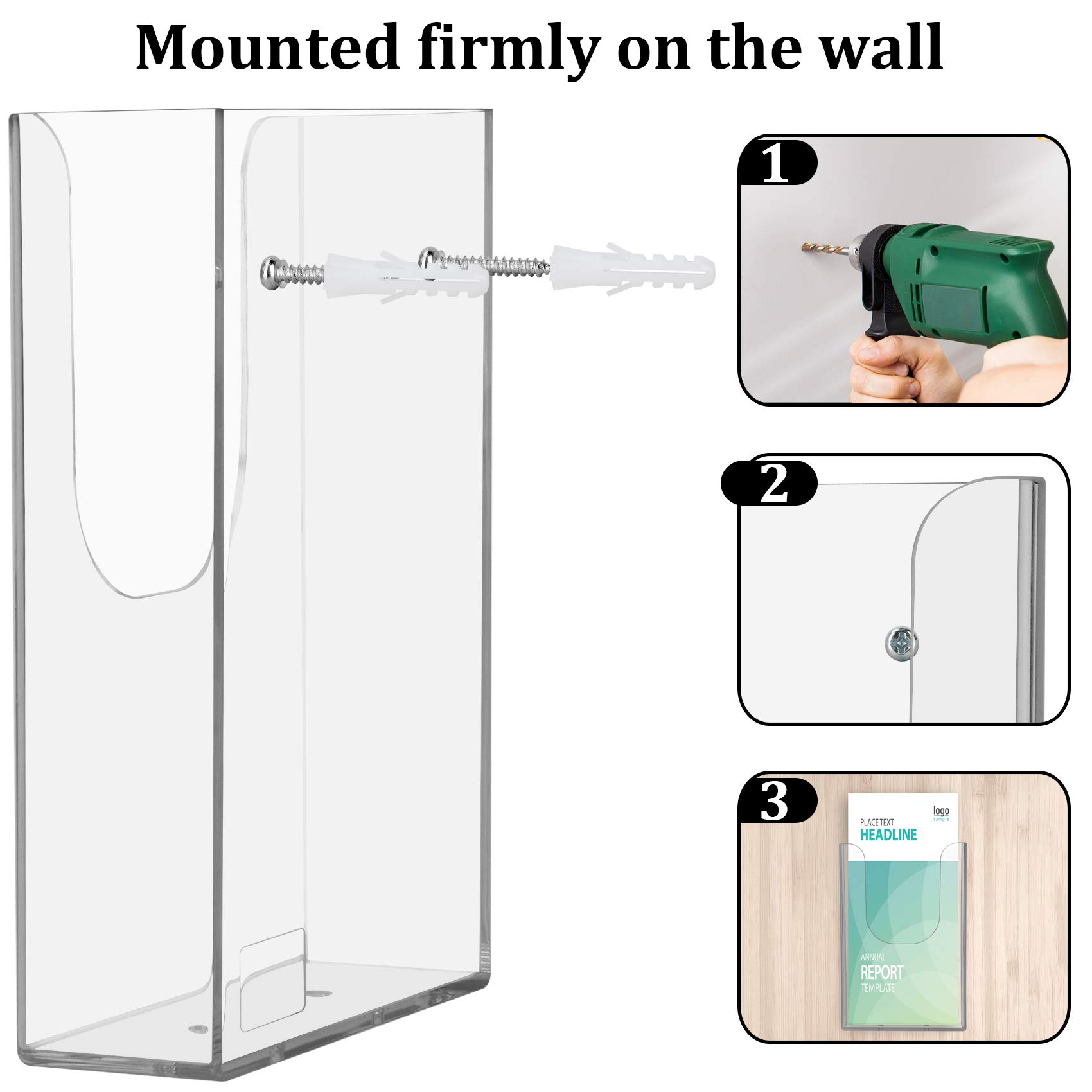 10 Pack Wall Mount Brochure Holder - 4 x 6 Inches Flyer Display for Office, Restaurant & Retail - Durable Literature Organizer for Menus, Mail & Leaflets - Perfect for Business, Events & Home Organization