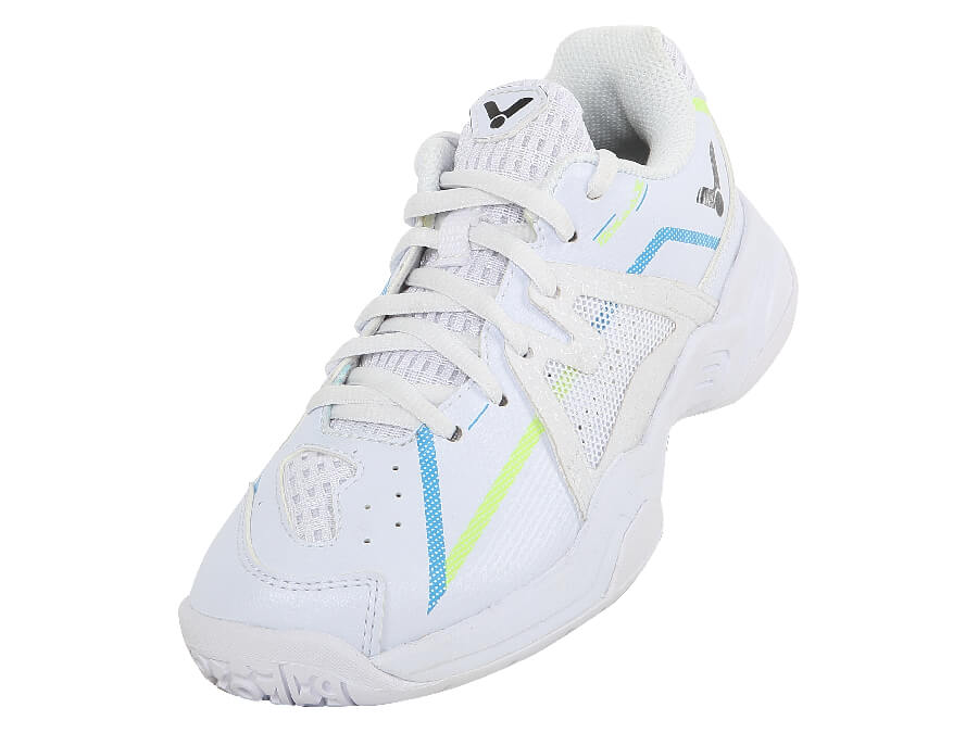 Victor P6500JR Junior Court Shoes for Kids - Pearly White | Lightweight Tennis Shoes for Boys & Girls | Perfect for Indoor & Outdoor Play, School Sports & Casual Wear