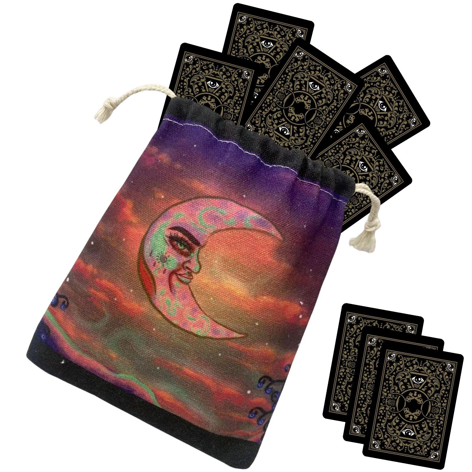 Premium VBET Tarot Card Velvet Storage Bag - Flannel Tarot Deck Pouch with Drawstring for Tarot Cards & Jewelry | Perfect for Board Games, Tarot Reading, Travel & Gift Giving