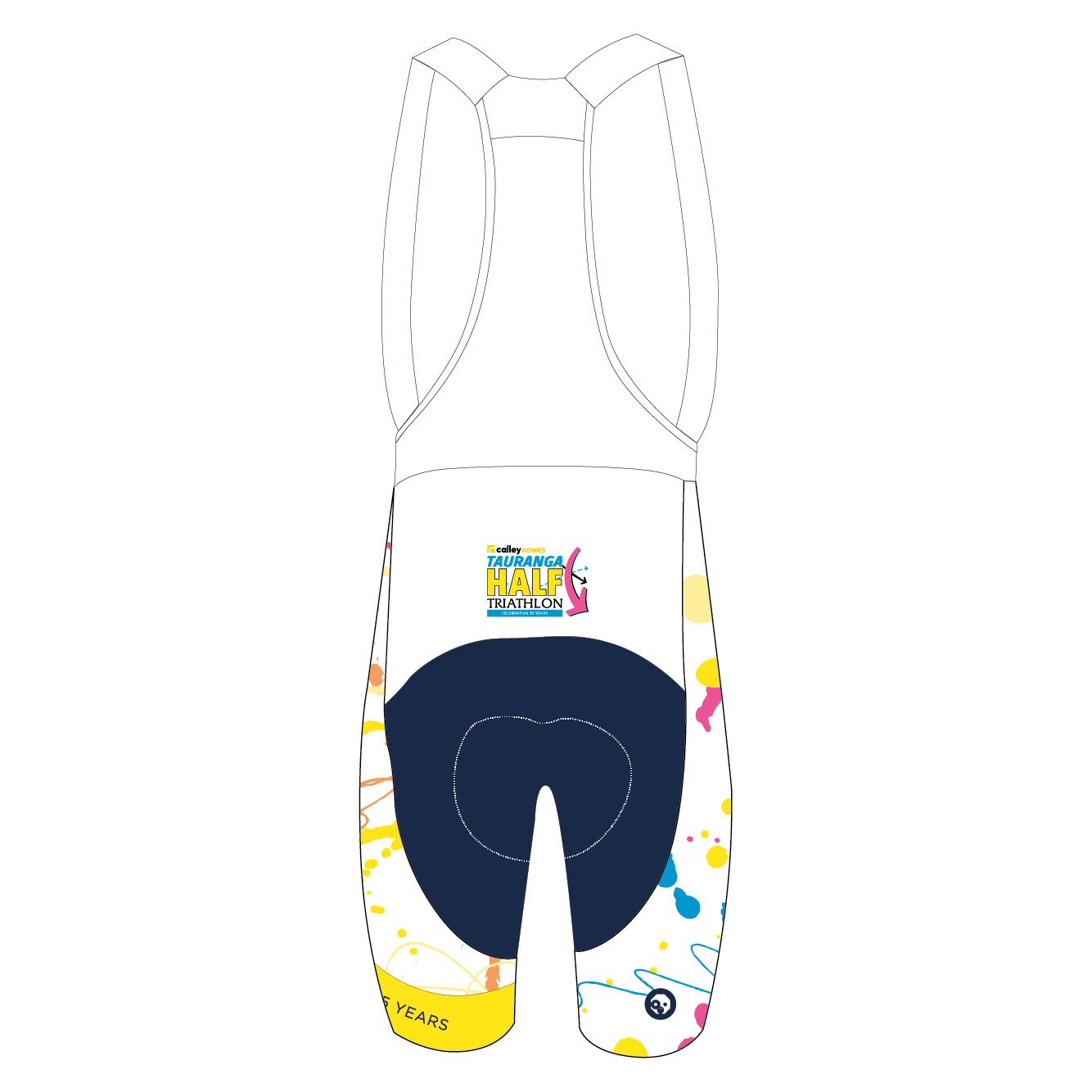 TGA 2024 PRO Cycling Bib Shorts - White Paint - High Performance Bike Shorts for Men & Women - Perfect for Road Biking, Triathlon & Indoor Training