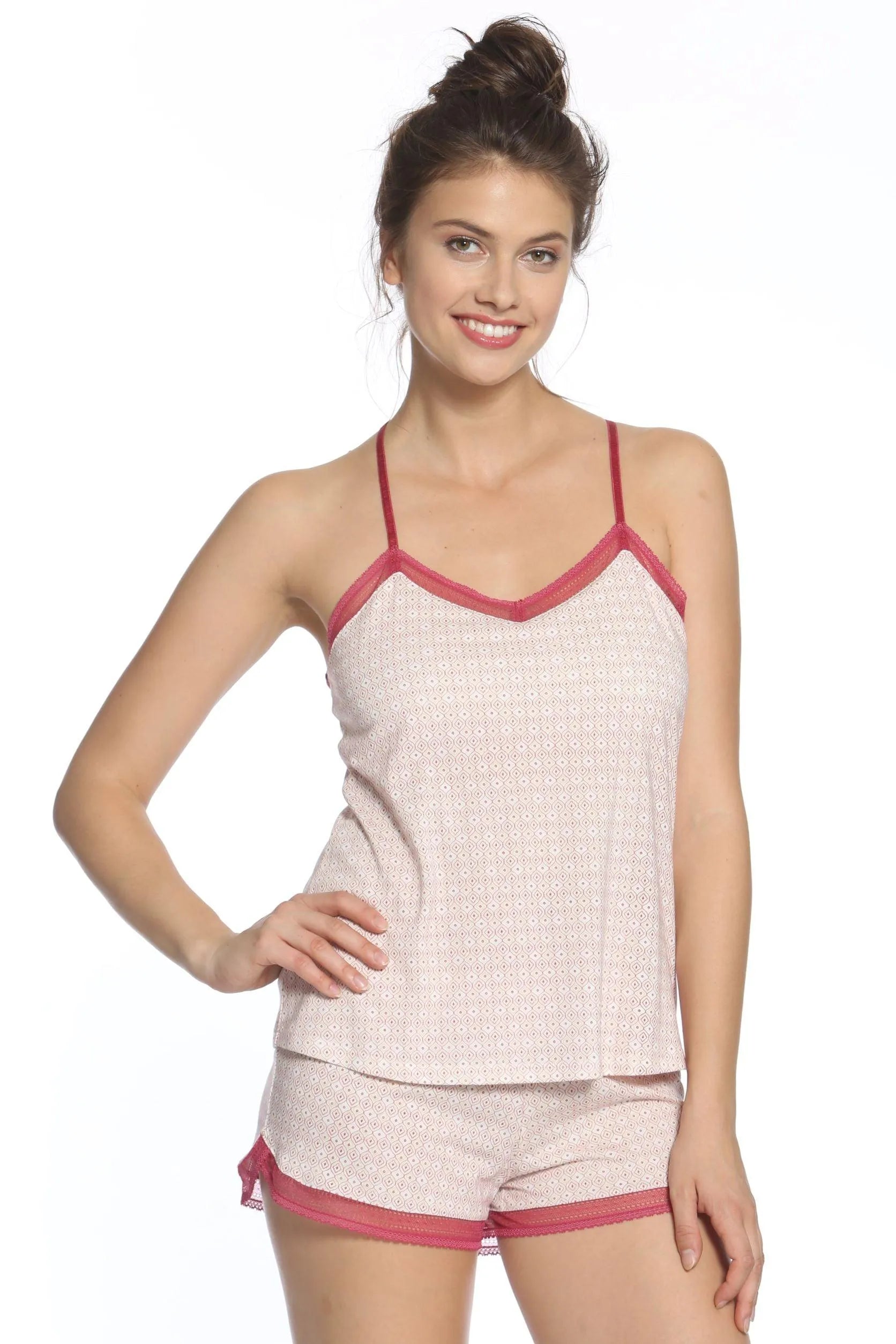 Bridgette Racerback Camisole & Boxer Pajama Set for Women - Soft Sleepwear for Nightwear, Lounge Wear, and Relaxation at Home
