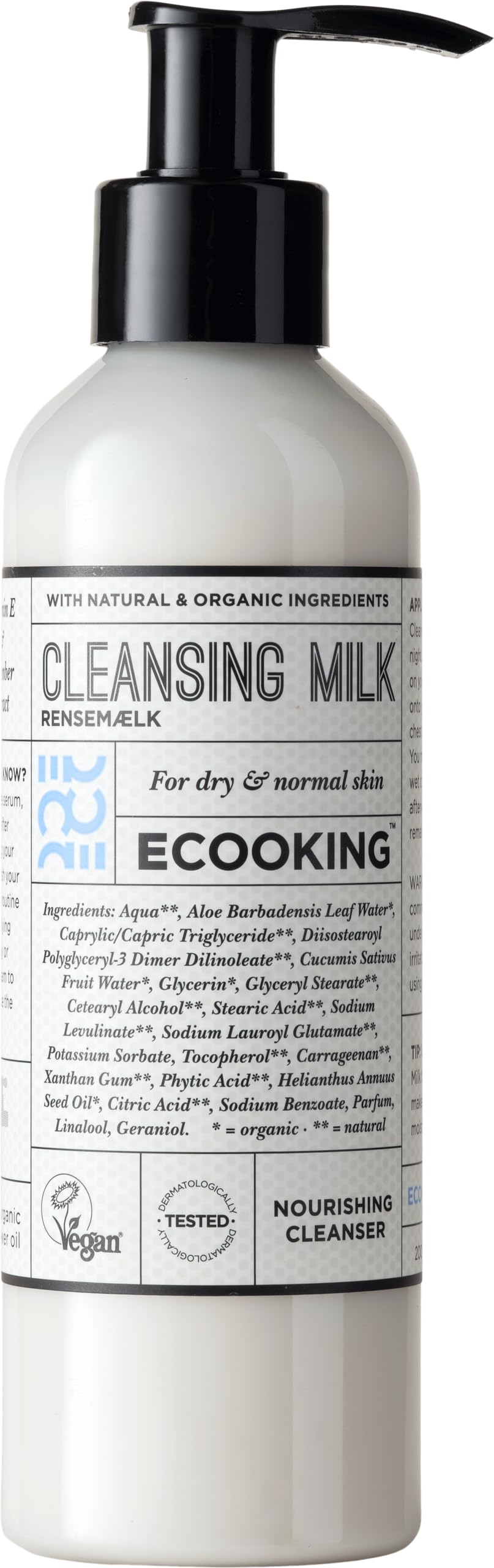 Ecooking Cleansing Milk 200ml - Gentle Face Wash for Sensitive & Dry Skin - Hydrating Deep Cleanser with Moisturizing Benefits - Daily Skincare Essential for Morning & Night Routines - Perfect for Removing Makeup & Impurities