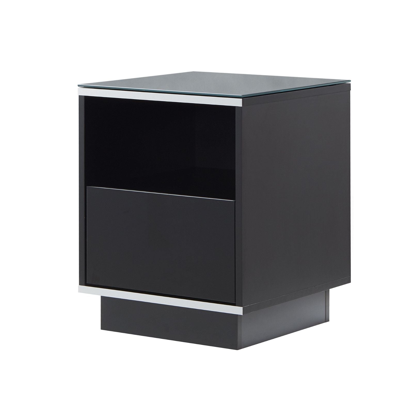 TITAN Modern Side Table - Black End Table for Living Room, Bedroom, or Office - Small Accent Table with Sturdy Metal Frame - Perfect for Coffee, Books, and Decor