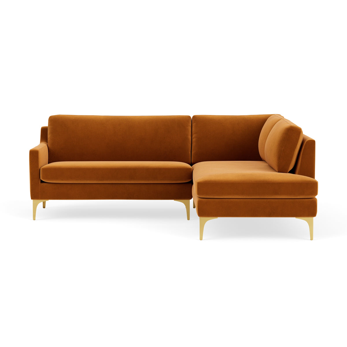 Luxury Velvet Right Corner Sofa - Modern Sectional Couch for Living Room, Small Space & Apartment | Comfortable & Stylish Home Decor