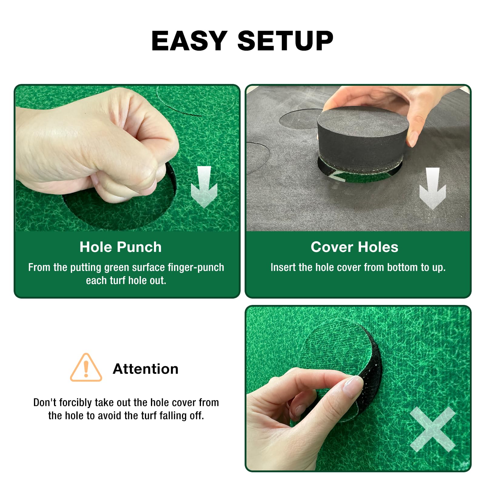 Premium Golf Pong Game Set - 6ft Putting Green Mat with 2 Putters & Balls, 12 Hole Covers - Indoor/Outdoor Golf Training Mat for Adults - Perfect for Backyard Parties, Office Games & Birthday Gifts for Men