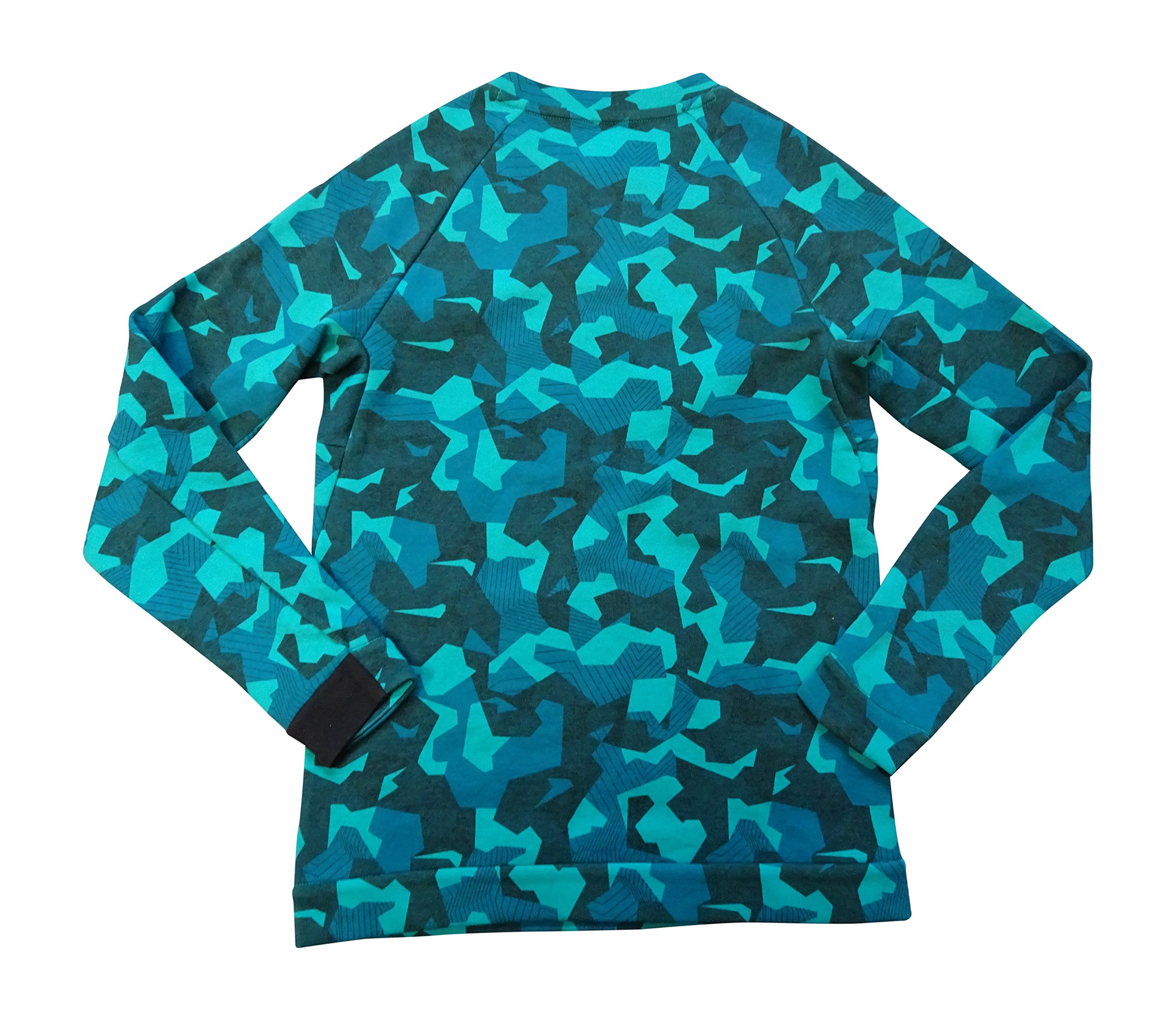 Nike Tech Fleece Camo Crew Sweatshirt for Men - Green Camo 301 Jumper (Small) - Lightweight Warm Hoodie for Running, Gym & Casual Wear