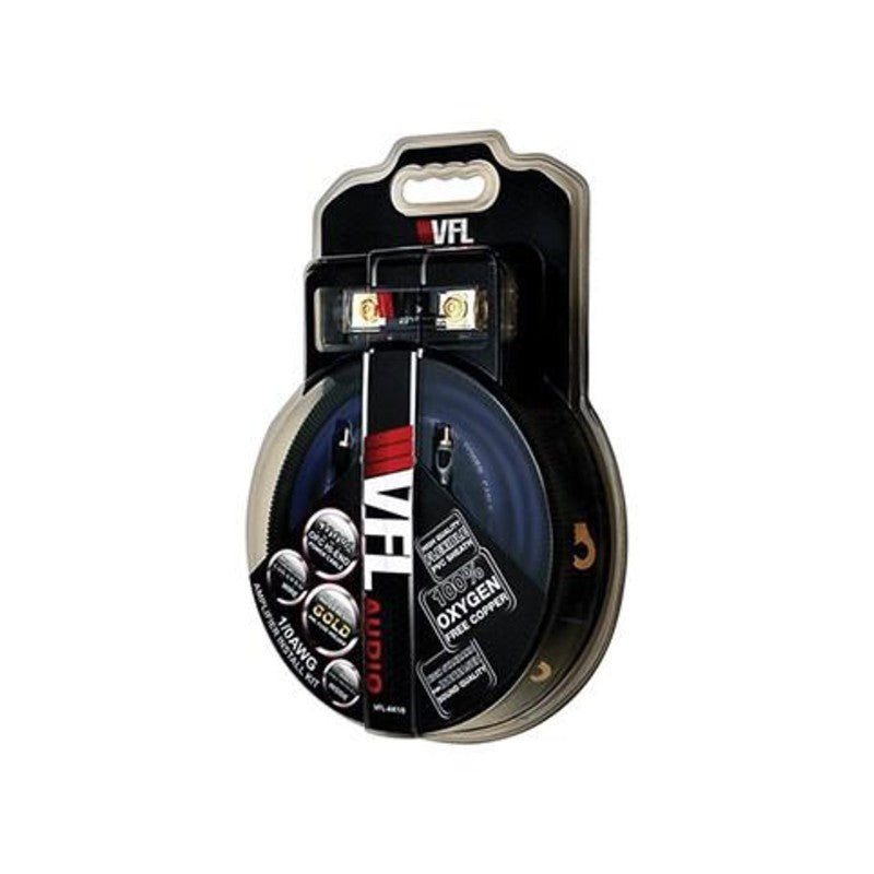 American Bass VFLAK1/0 1/0G OFC Complete Amplifier Installation Kit - 4 Gauge Power & Ground Wire, RCA Cables, Speaker Wire & Accessories for Car Audio System Upgrade | Perfect for DIY Car Stereo & Subwoofer Installations