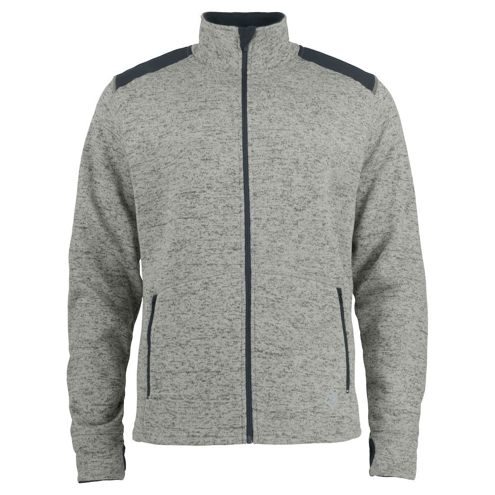 Men's Heathered Fleece Jacket - Medium Size - Grey Melange - Warm & Cozy Outdoor Winter Wear for Hiking, Camping and Casual Everyday Use