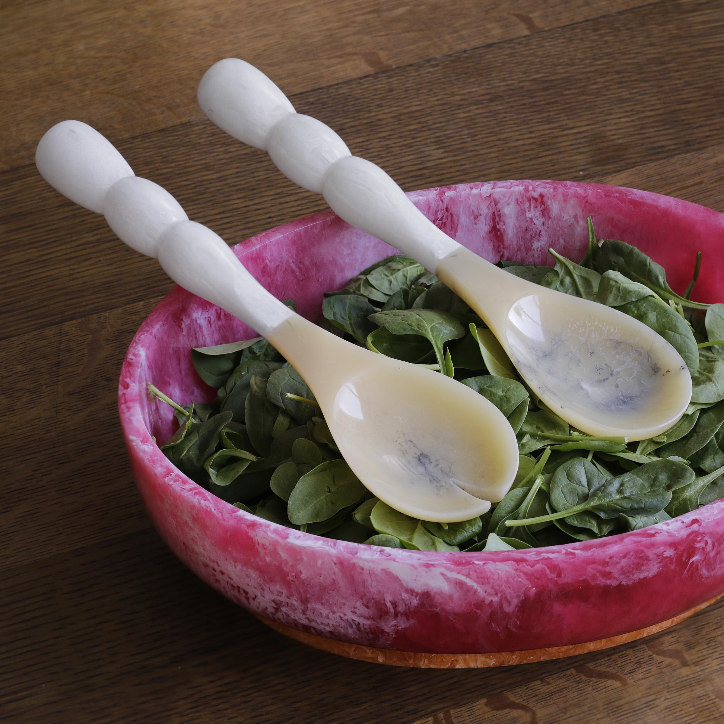 Premium Resin Rio Bubble Salad Servers Set - Durable & Stylish Serving Utensils for Salads, Pasta, Fruits - Perfect for Parties, BBQs, and Family Gatherings