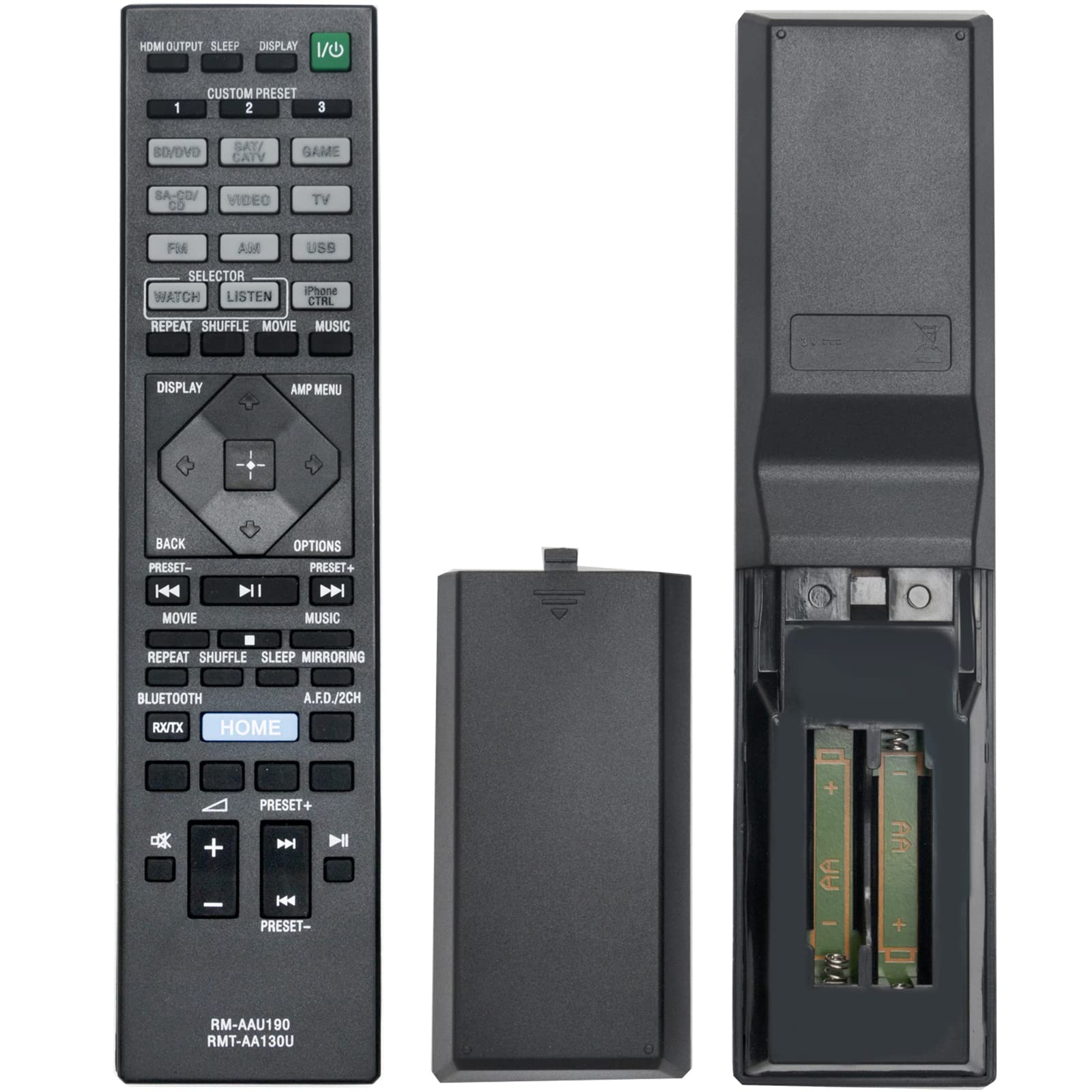 Sony STR-DH550 STR-DH750 STRDN1060 STRDN860 STRDH550 STRDH750 STR-DN1060 STR-DN860 Replacement Remote Control RMT-AA130U RM-AAU190 - Compatible with Home Theater AV Receiver for Seamless Entertainment Experience