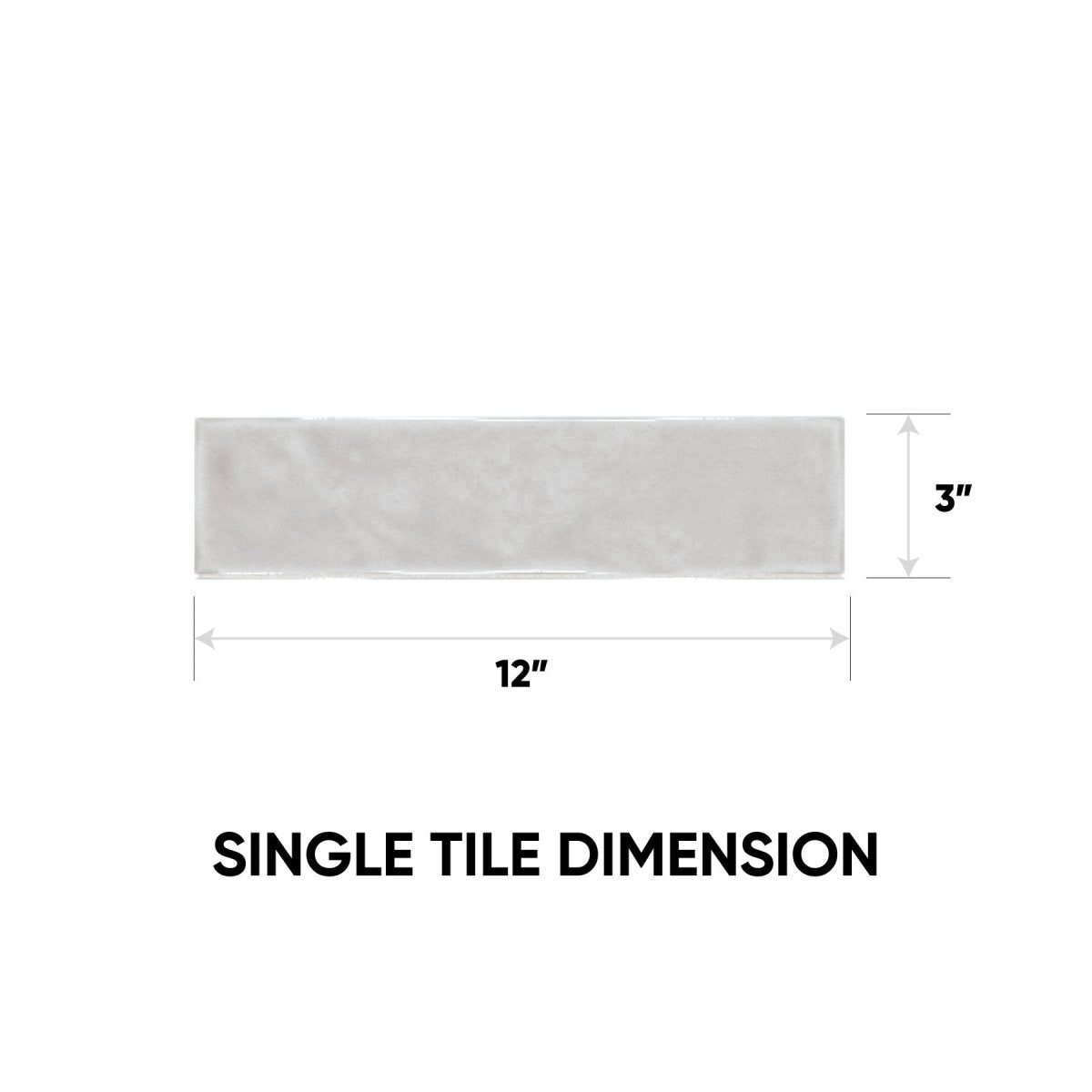 3 x 12 Inch Marlow Mist Glossy Pressed Glazed Ceramic Wall Tile - Perfect for Kitchen Backsplash, Bathroom Walls & Shower Surrounds