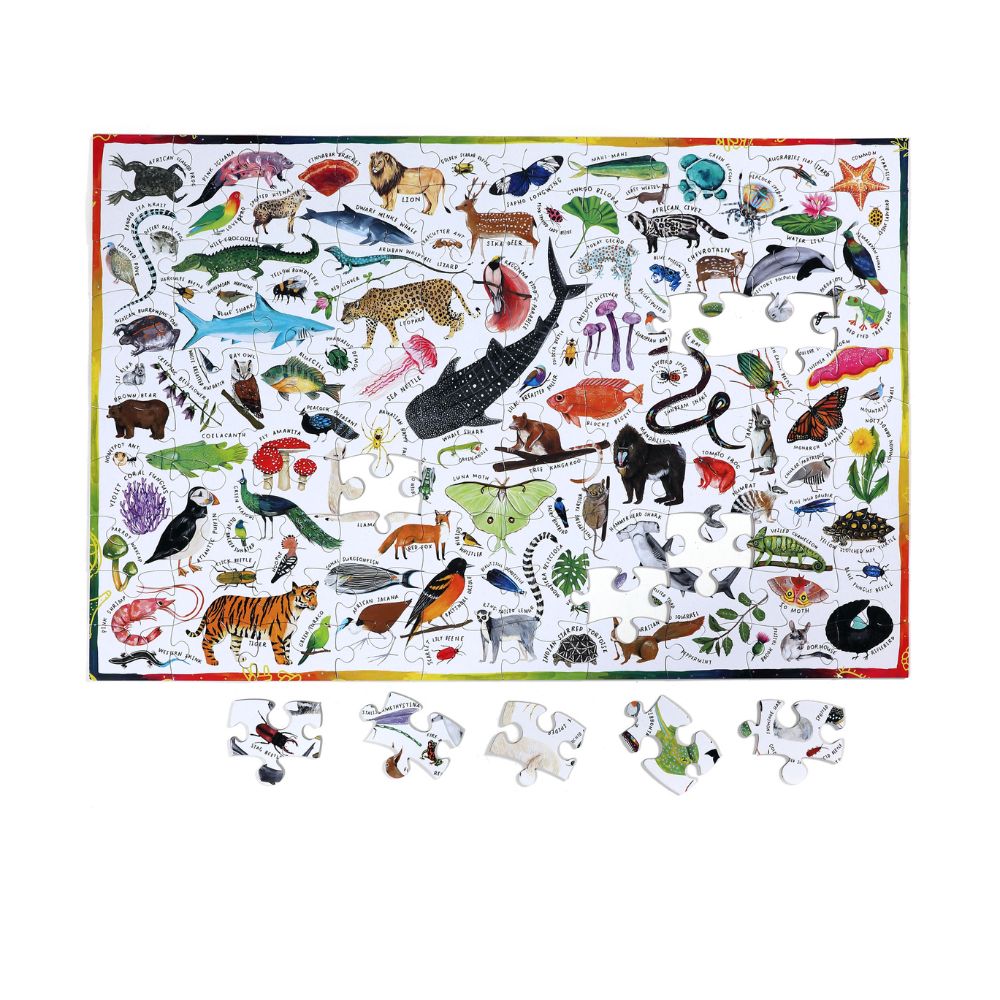 eeBoo Beautiful World 100 Piece Jigsaw Puzzle - Educational Toy for Kids, Family Game Night & Home Decor