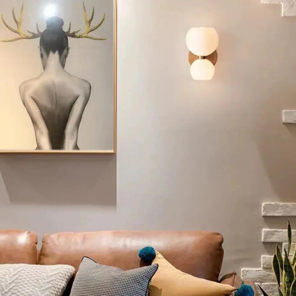 Modern Smoked Glass Wall Light - Up & Down Lighting for Living Room, Bedroom, and Hallway - Energy Efficient LED Wall Sconce for Home Decor