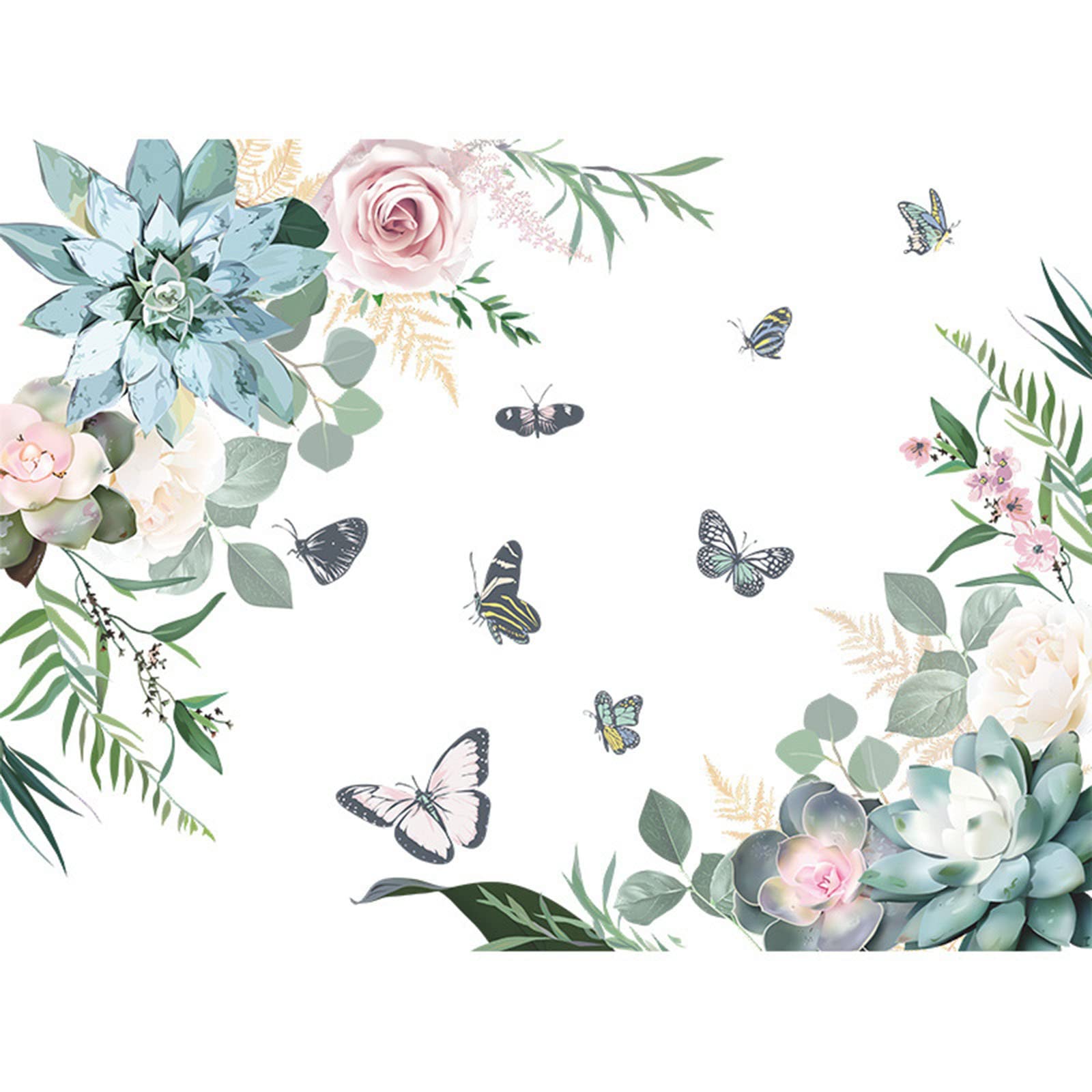 Decorative Octagon Mirror Tiles with Floral Butterfly Design - Self-Adhesive Wall Stickers for Bedroom, Living Room & Porch Decor | Home Wall Art & Mirror Decorations for Interior Design