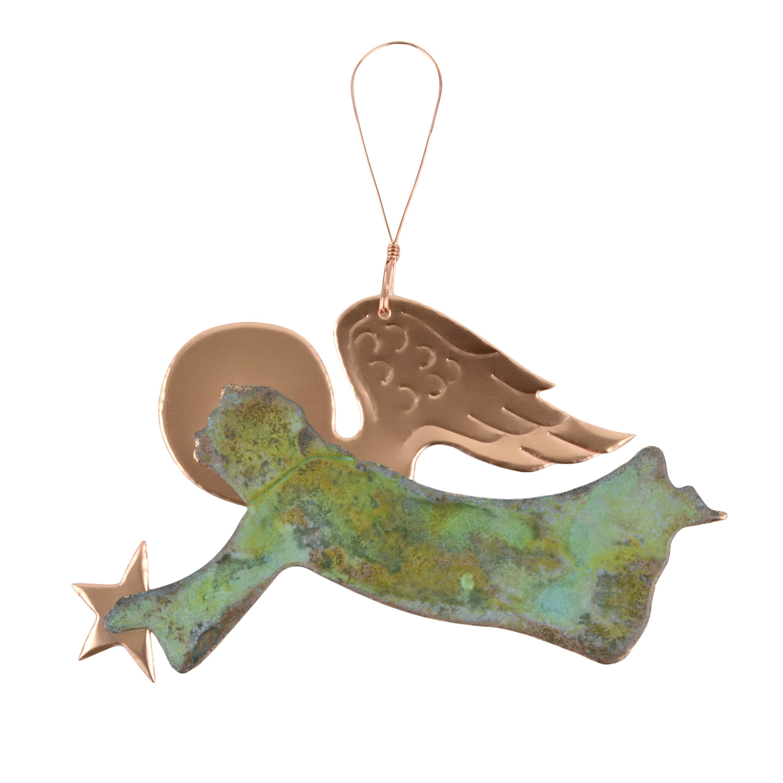 Angel Copper Ornament - Handcrafted Home Decor for Christmas Tree, Gift & Shelf Display - Perfect for Holiday Decorations, Wedding Favors & Spiritual Gifts