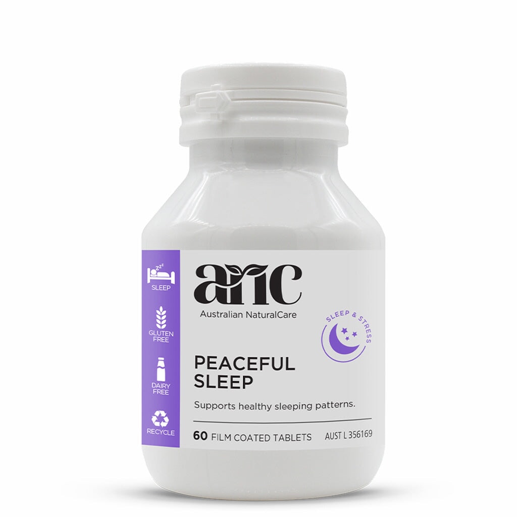 Australian Natural Care Peaceful Sleep Herbal Supplement for Relaxation & Better Sleep - Stress Relief, Calming Aid for Adults - Use Before Bedtime for Deep, Restful Sleep