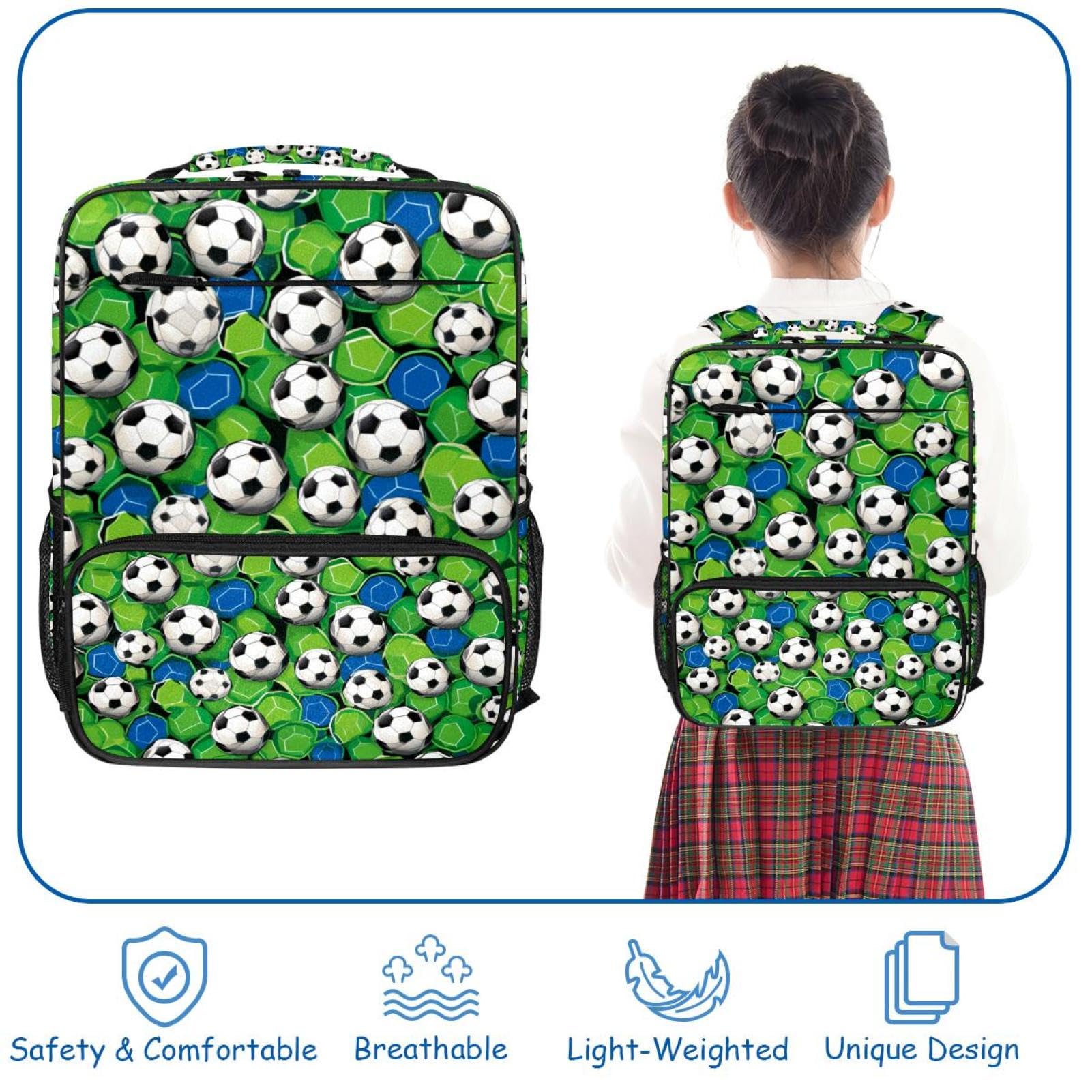 Stylish Travel & Work Backpack with Floral Soccer Ball Design - Perfect for Commuting, School, Sports & Outdoor Adventures