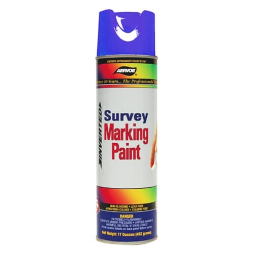 Aervoe 227 17 oz. Fluorescent Blue Survey Marking Paint - High Visibility for Construction, Road Marking & Utility Work - Ideal for Outdoor Use on Grass, Pavement & Concrete