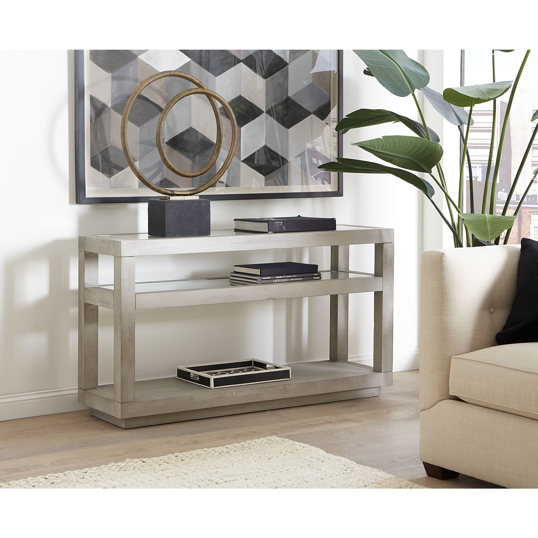 Mineral Finish Oxford Console Table - Elegant Entryway & Hallway Decor for Home & Office