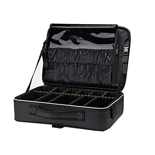 WUWICE Leather Makeup Organizer Bag for Women - Travel Toiletry Bag with Adjustable Strap, High Capacity Cosmetic Case (X-Small) | Perfect for Vacation, Gym & Daily Beauty Storage