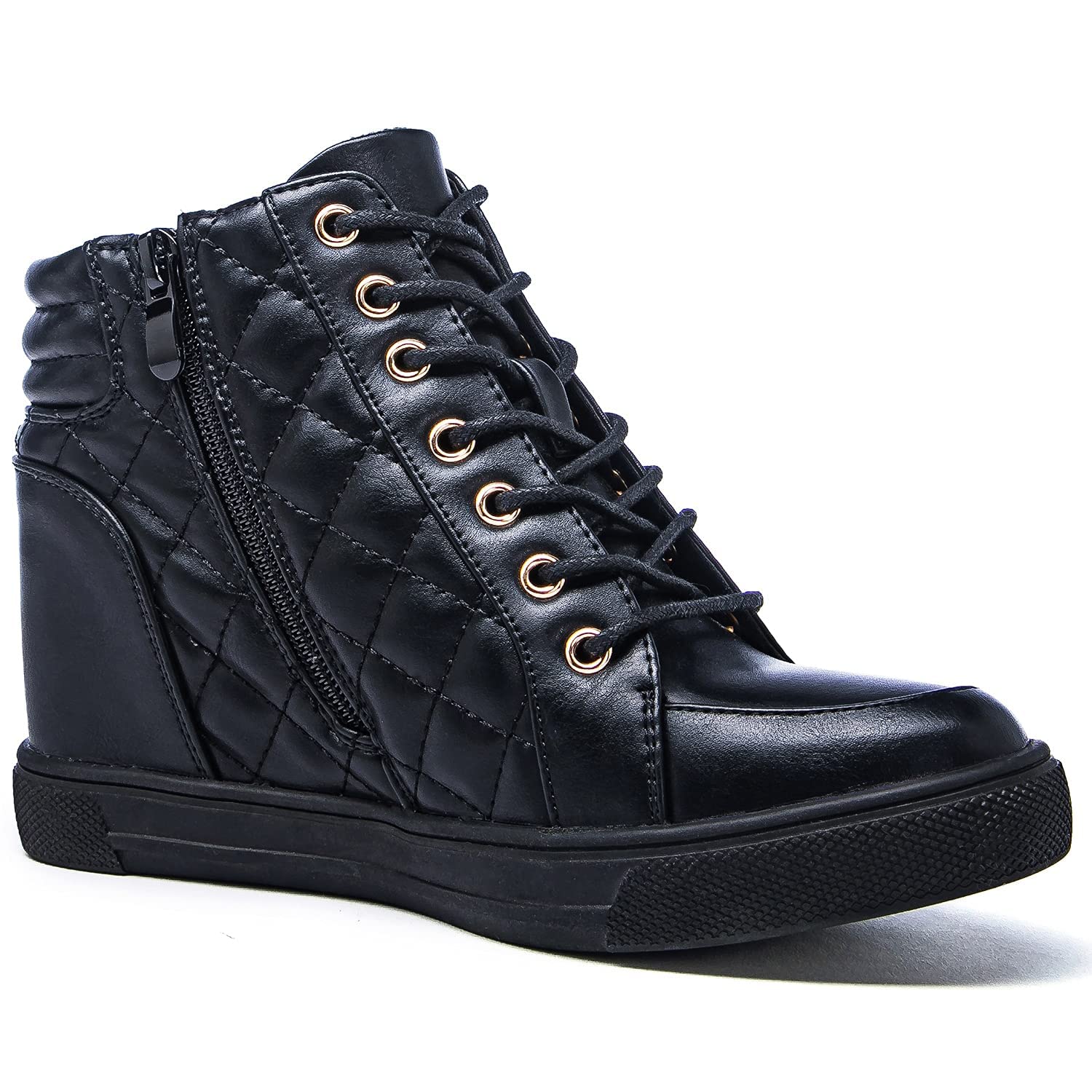GLOBALWIN Women's Fashion Ankle Boots Wedge Sneakers - Comfortable Casual Shoes for Walking, Work & Everyday Wear