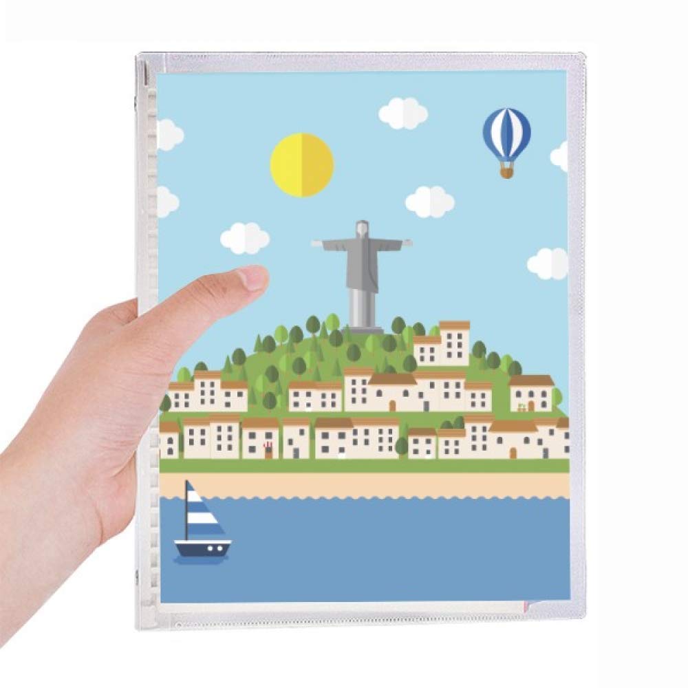 Mount Corcovado Fire Balloon Brazil Notebook - Refillable Loose Leaf Journal for Travel, Diary & Stationery - Perfect for Gift, Office & School Writing